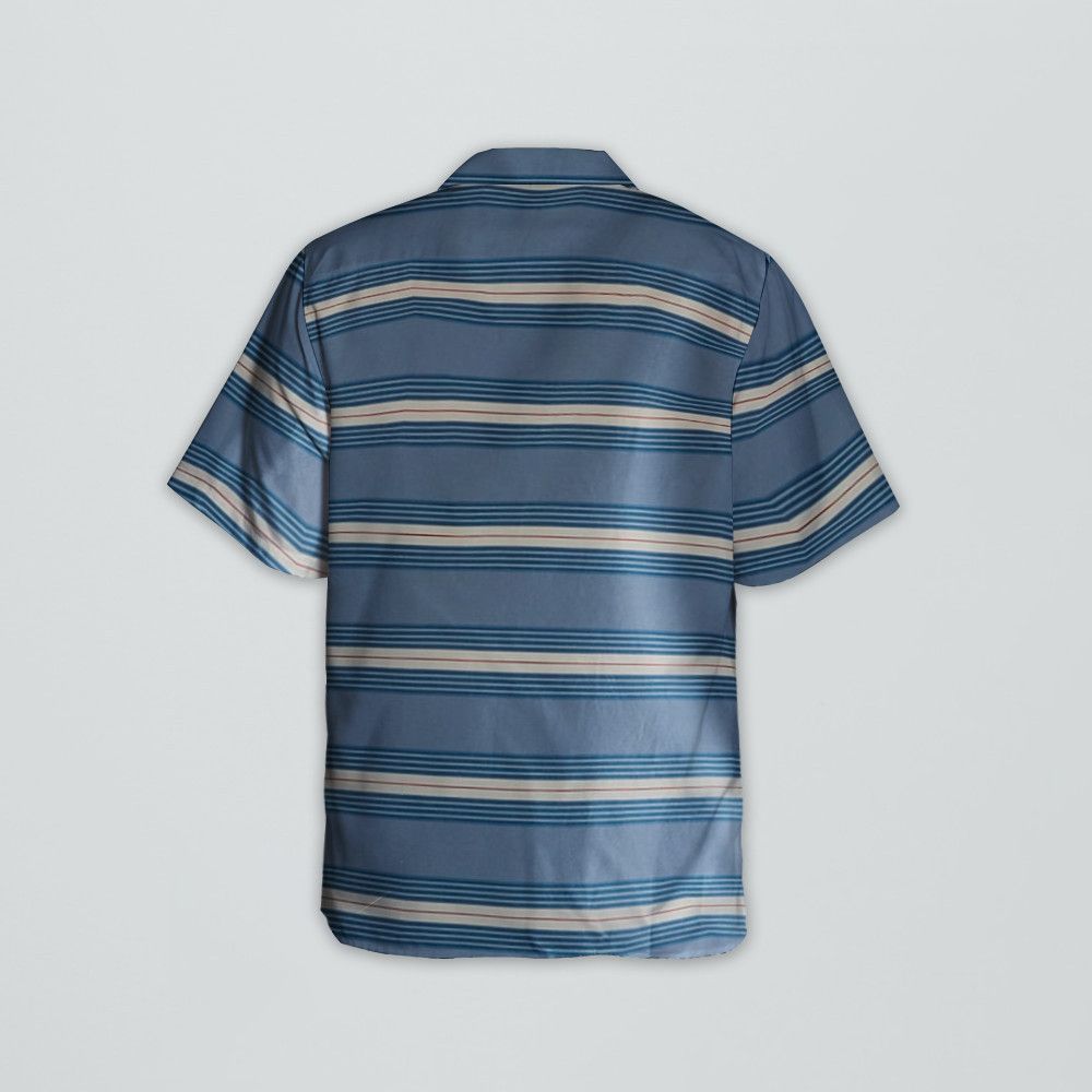 Designer Striped Cotton Bowling Shirt – Retro Modern Comfort Size US XL / EU 56 / 4 - 4 Thumbnail