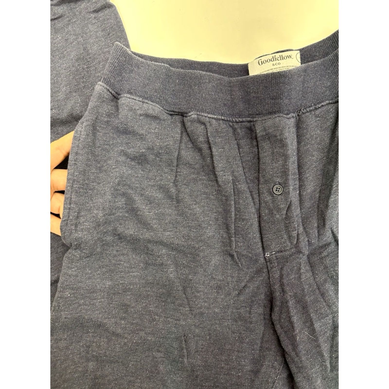 Vintage Goodfellow & Co Mens Pajama Pants Sweatpants Blue Drawstring Size Small Jogger Regular Rise 28in Inseam 26in Knit Cotton Polyester Front Pockets Size US 31 - 2 Thumbnail
