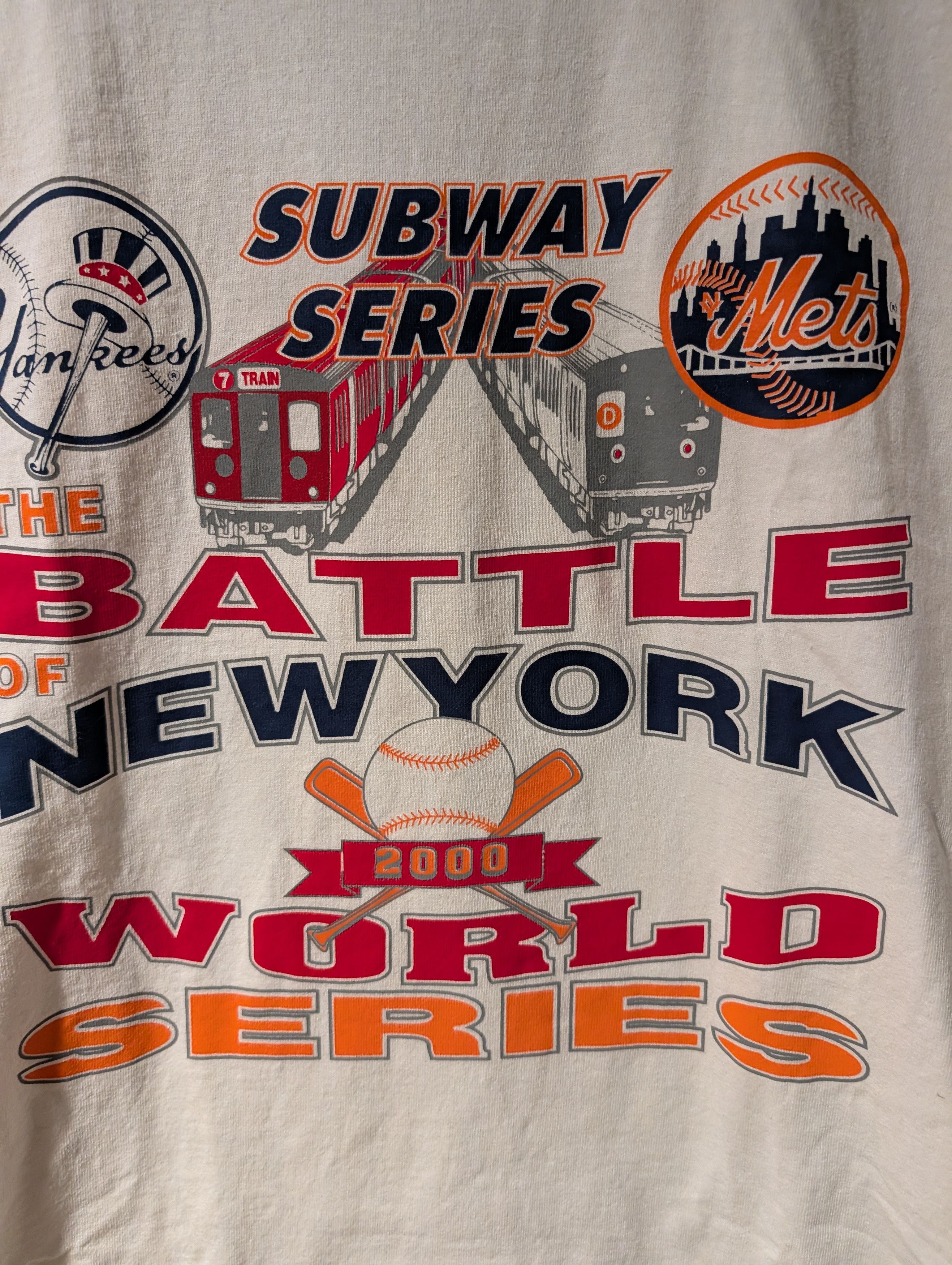 MLB MLB World Series New York Yankees Mets Vintage T Shirt Size US L / EU 52-54 / 3 - 2 Thumbnail