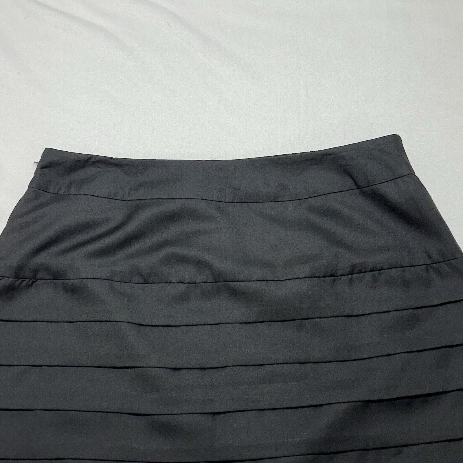 Calvin Klein NWT Calvin Klein 12 Tiered Black Straight Pencil Skirt Zip Size 34" / US 12 / IT 48 - 8 Thumbnail