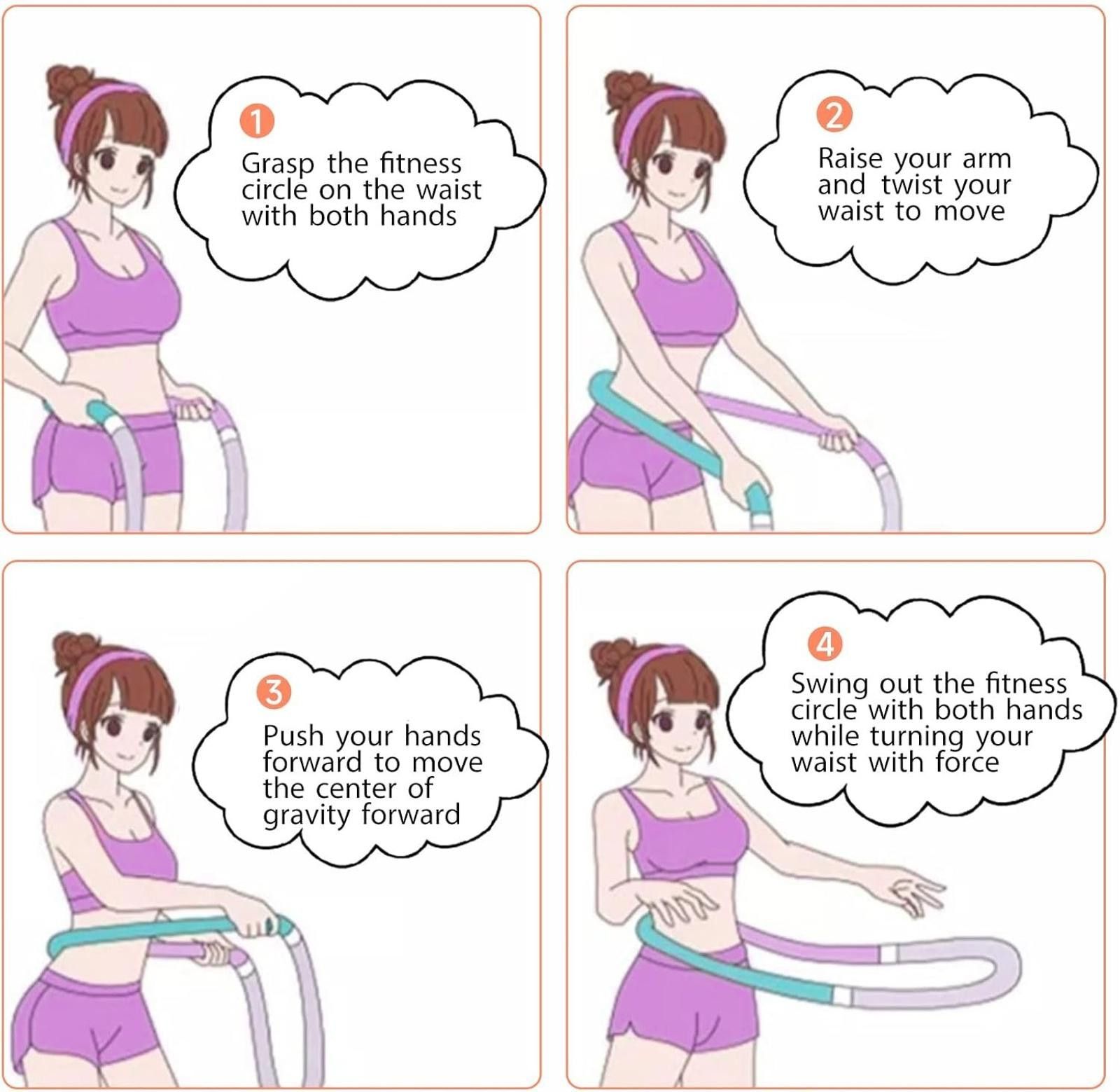 Other Abdominal Spring Foldable Workout Hula Hoop Quiet Weighted Size ONE SIZE - 6 Thumbnail