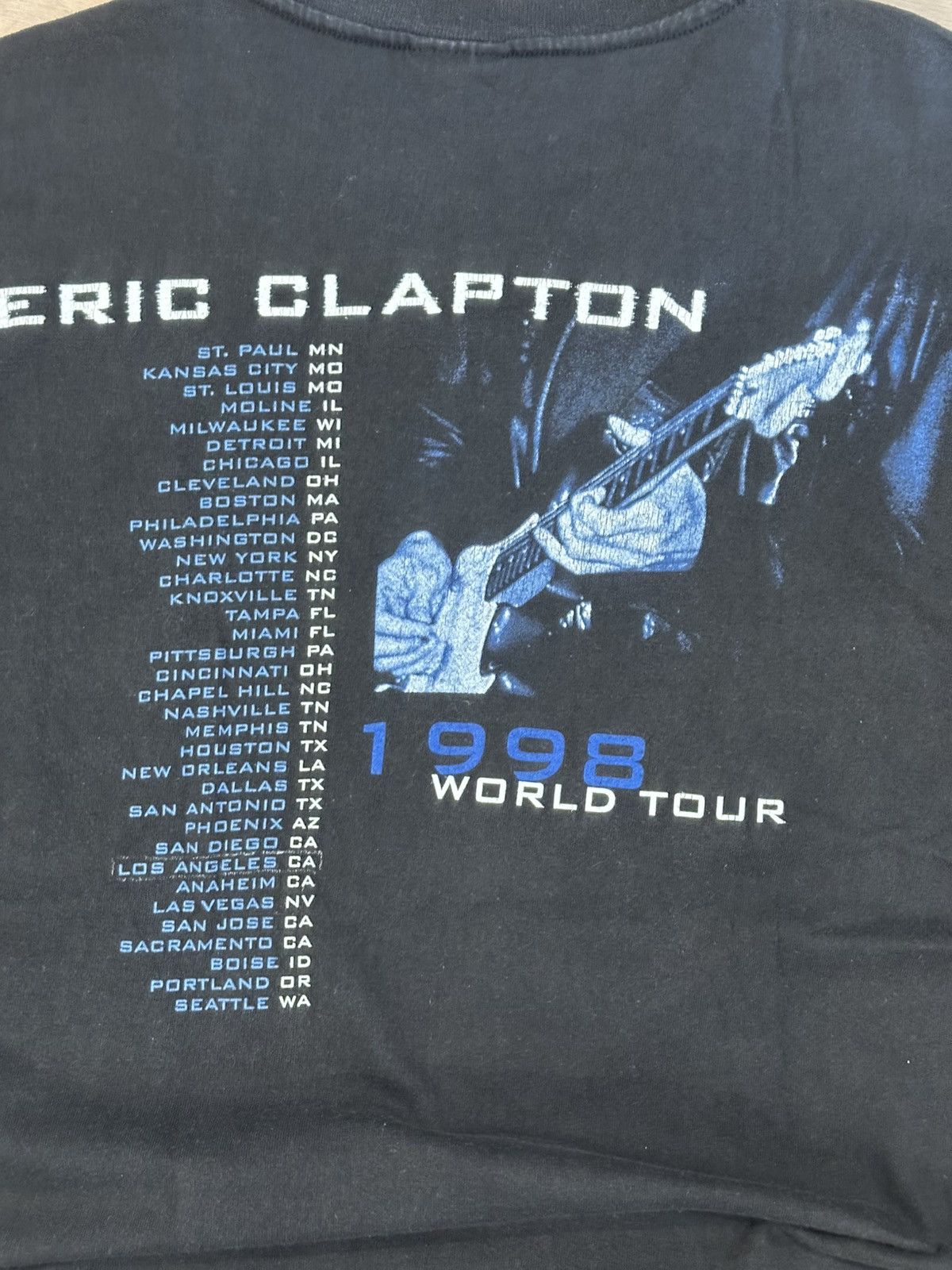 Band Tees Vintage 1998 Eric Clapton World Tour Shirt Hanes Large Size US L / EU 52-54 / 3 - 5 Thumbnail
