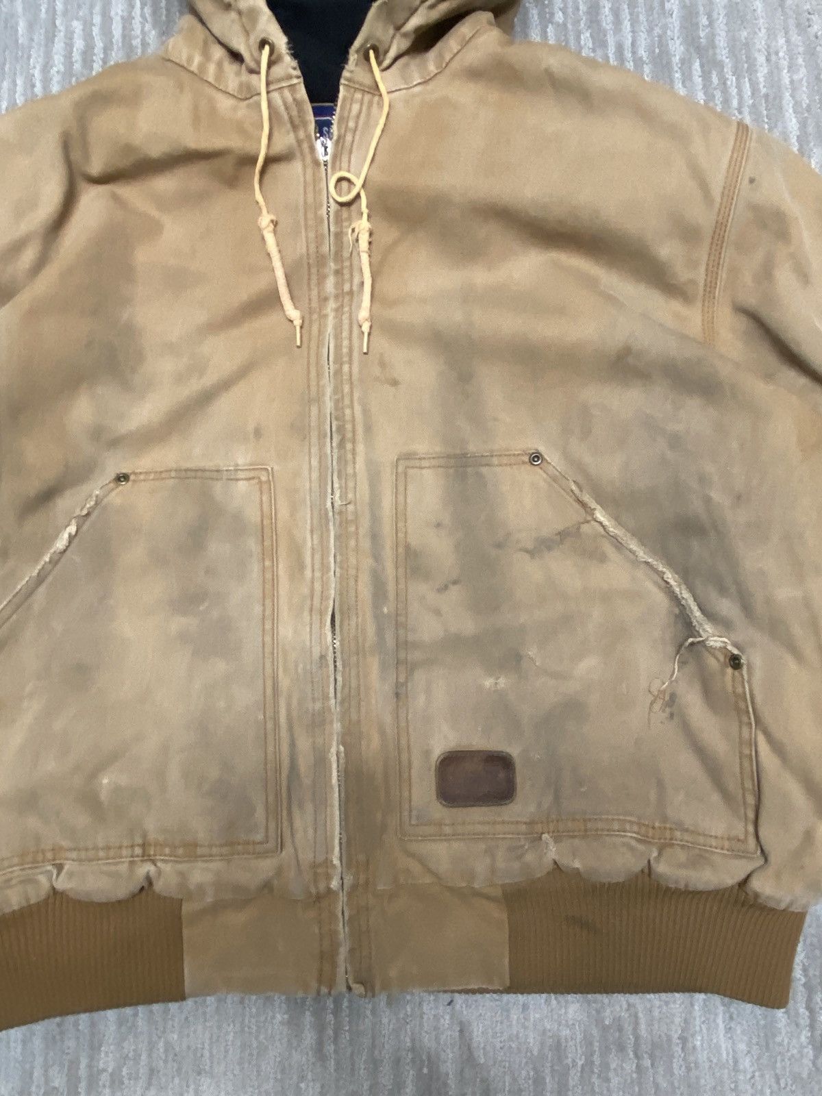 Carhartt Vintage distressed big smith beige workwear hooded jacket Size US L / EU 52-54 / 3 - 2 Thumbnail