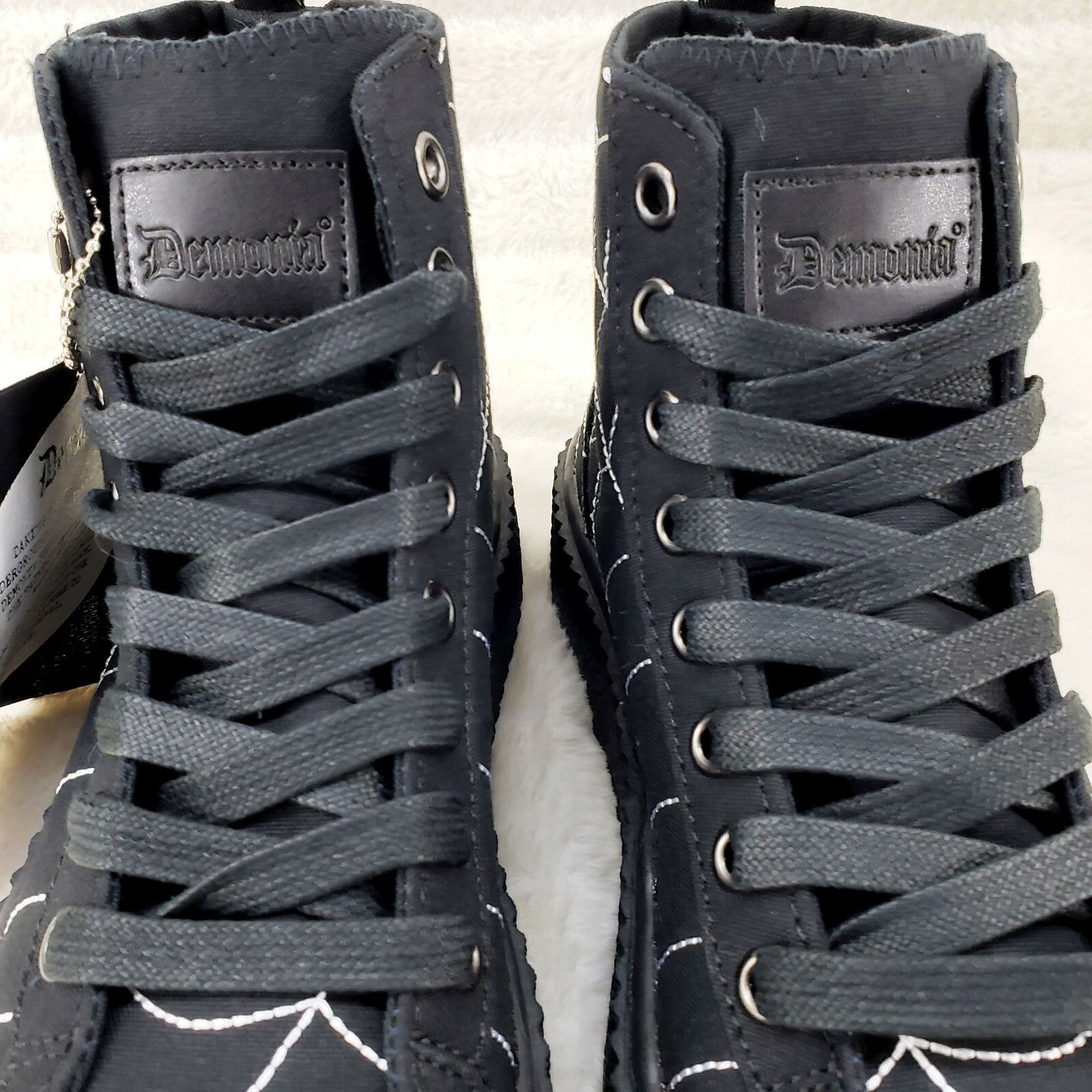 Demonia Cult DEMONIA Stitched Spider Web Hi-Top Creeper Sneaker Goth Pun Size US 10 / EU 43 - 7 Thumbnail