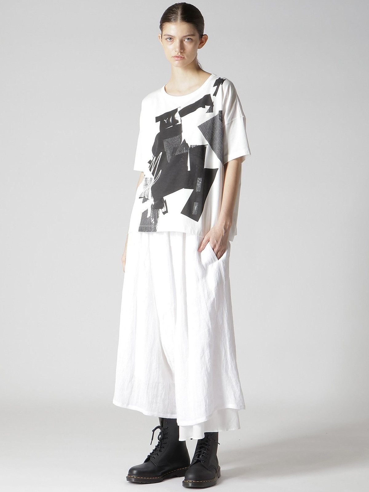 Y's Y's Yohji Yamamoto Collage Print Loose Neck T-Shirt Size M / US 6-8 / IT 42-44 - 1 Thumbnail