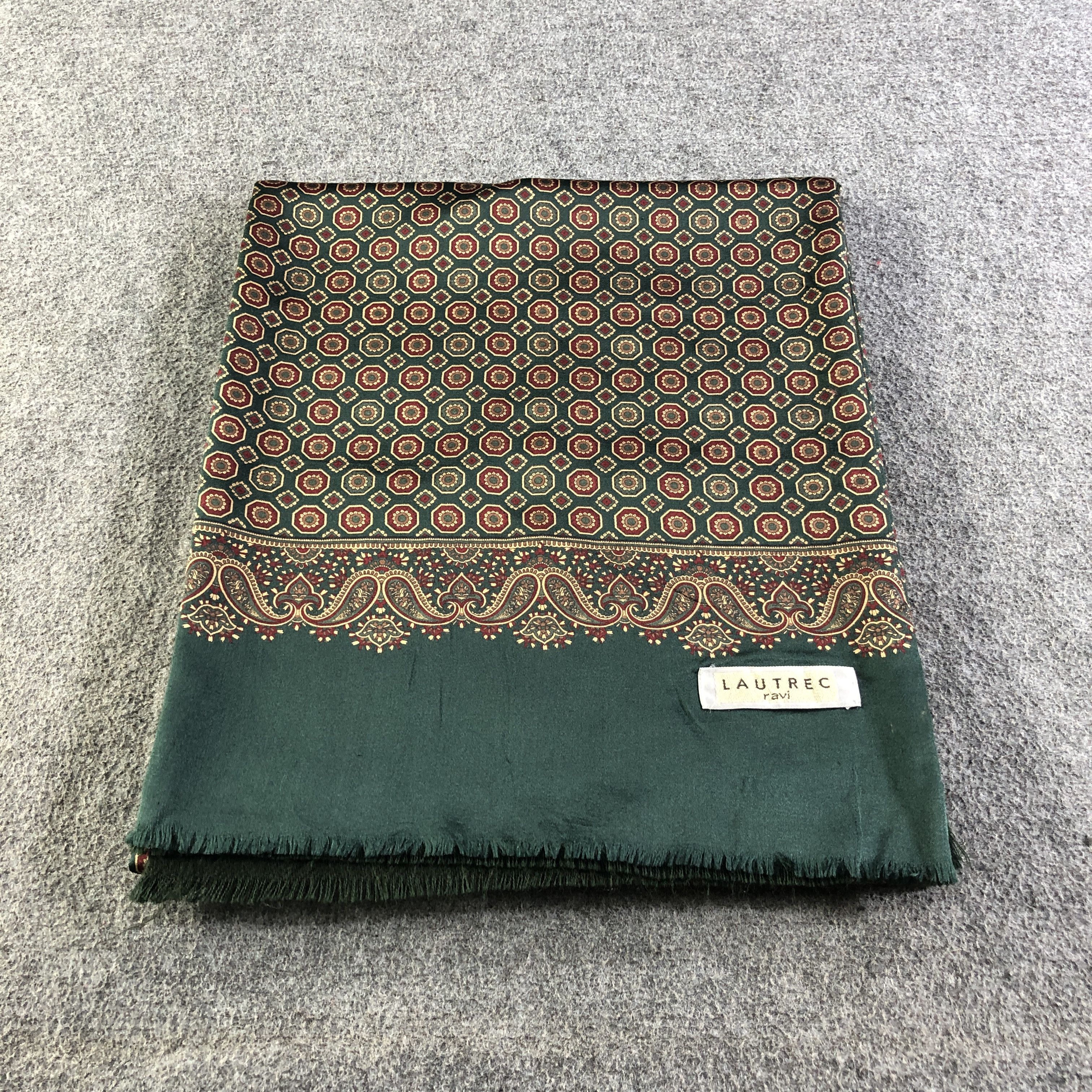 Japanese Brand Lautrec Paisley Silk/Wool Scarf Muffler Neckwear V2789 Size ONE SIZE - 3 Thumbnail