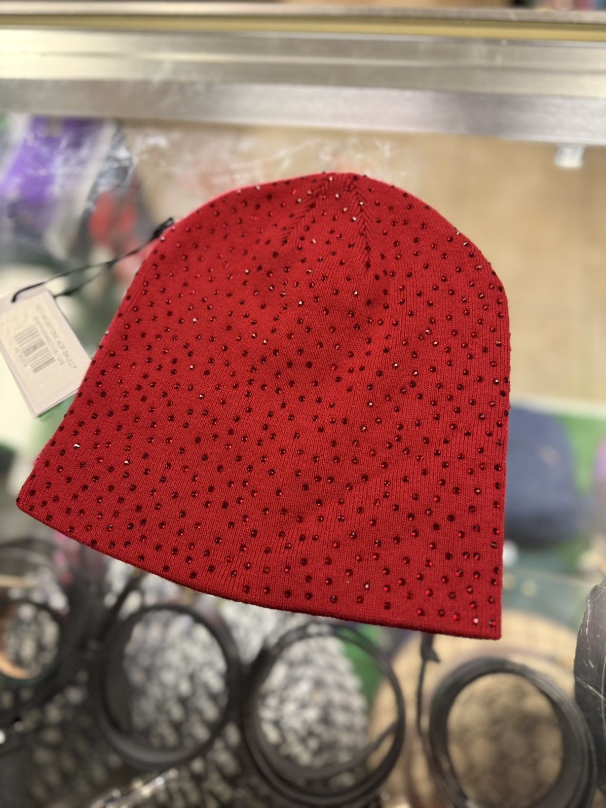 Sp5der Spider RinsStone Crystal Beanie Red Brand New Size ONE SIZE - 3 Thumbnail