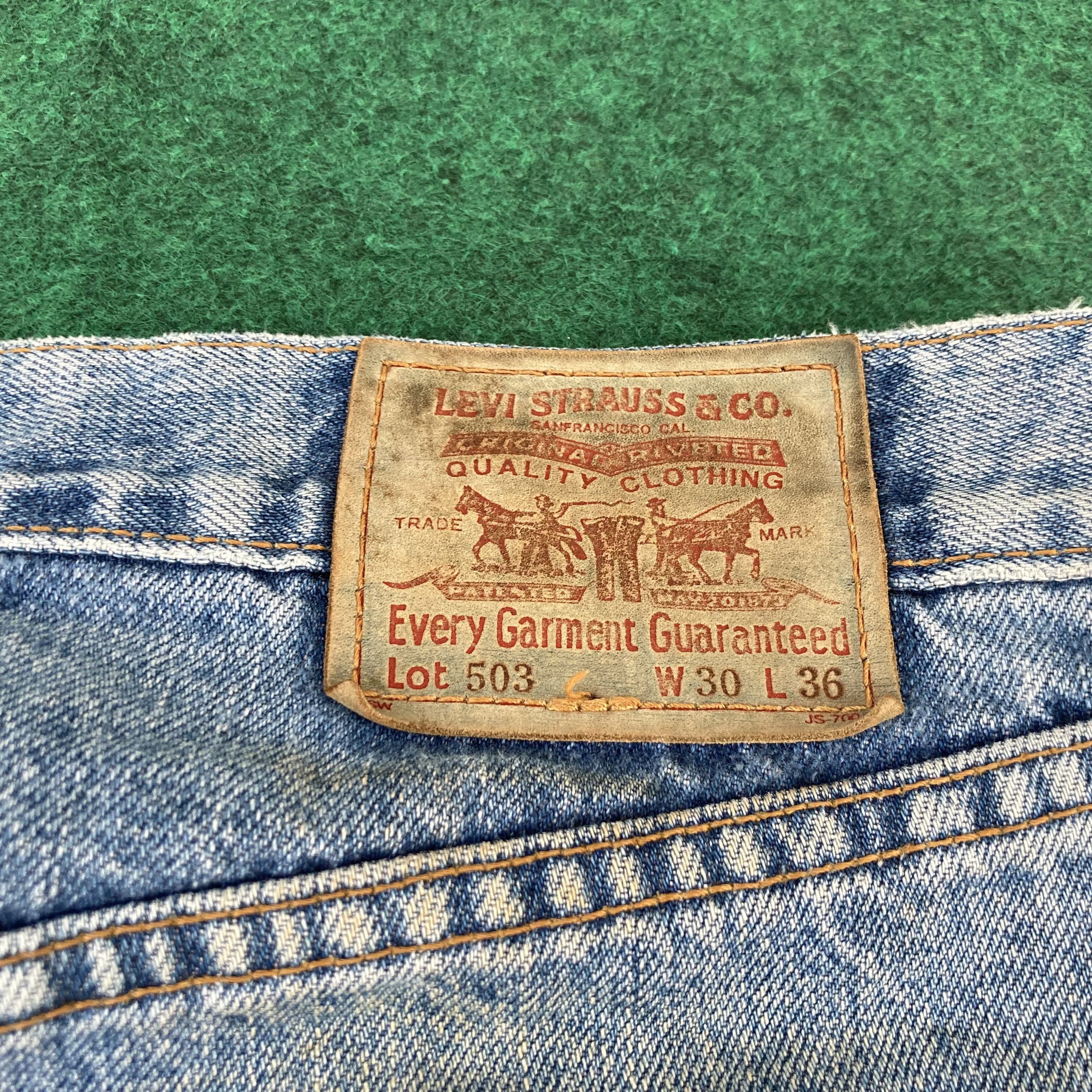 Levi's 28x35.5 Vintage Levis 503 Redline Selvedge Denim Blue Jeans Size US 28 / EU 44 - 15 Thumbnail