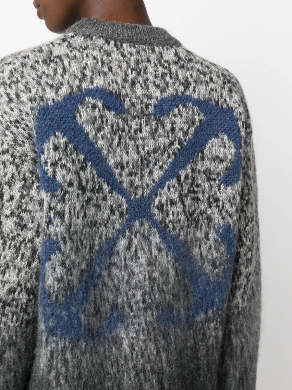 Off-White o1y1225 Crewneck Sweater in Gray/White Size M / US 6-8 / IT 42-44 - 4 Thumbnail
