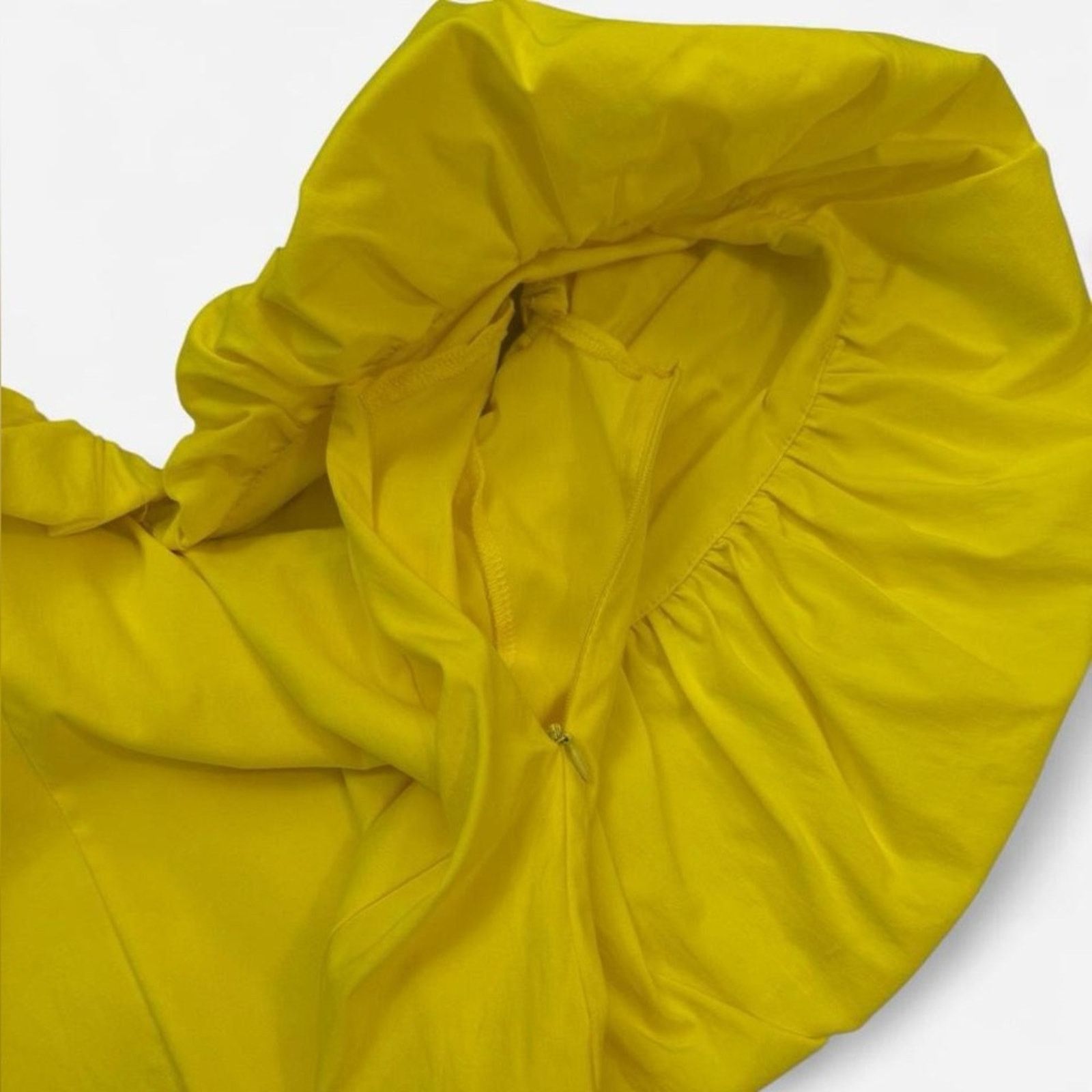 Zara Zara Yellow Ruffle Bodycon Puff Sleeve Mini Dress Size Small Size S / US 4 / IT 40 - 4 Thumbnail
