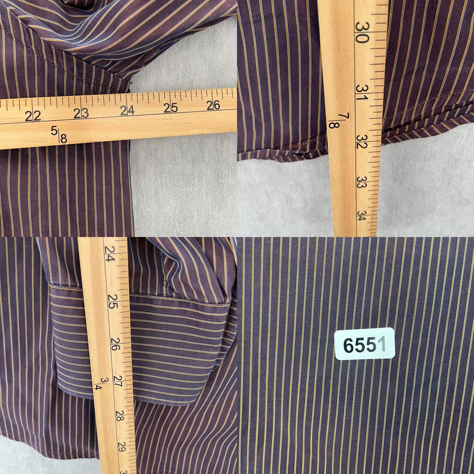 Vintage VINTAGE Luciano Barbera Shirt Mens XL Long Sleeve Button Up Striped Purple Italy Designer Size US XL / EU 56 / 4 - 8 Thumbnail