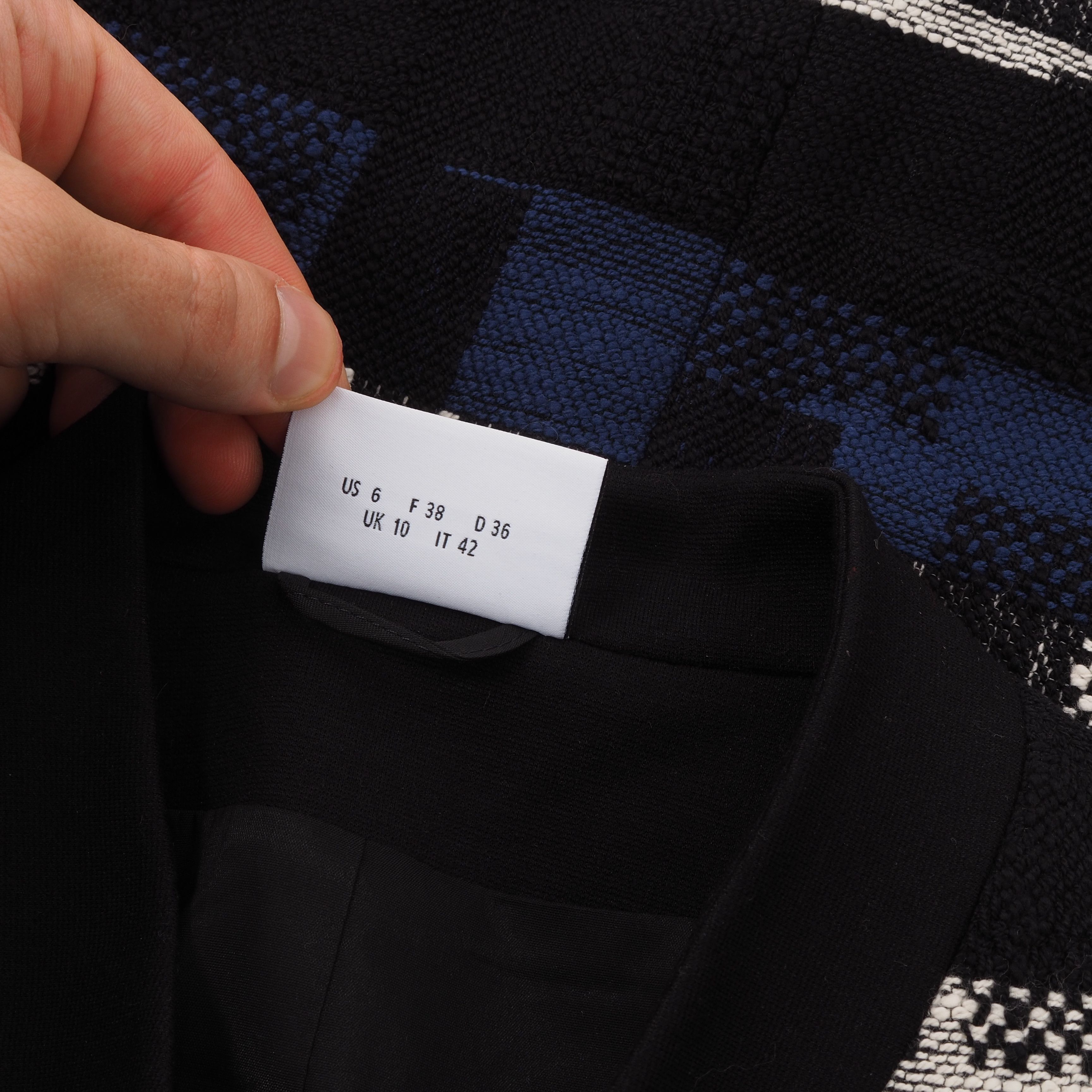 Akris Akris Punto Black Blue White Striped Zip Designer Jacket Size M / US 6-8 / IT 42-44 - 6 Thumbnail