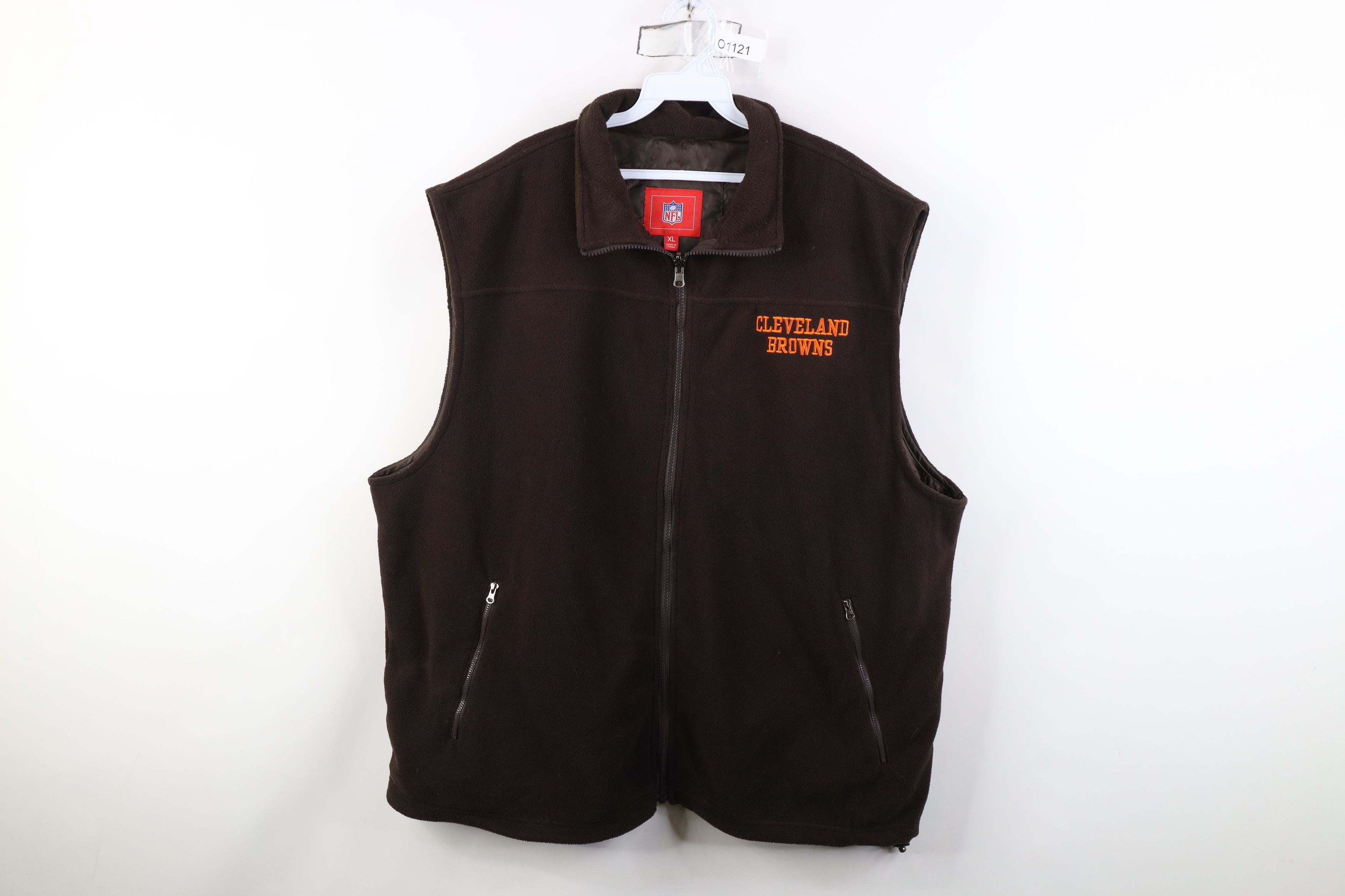 Vintage Vintage NFL Browns Football Fleece Vest Jacket Brown Size US XL / EU 56 / 4 - 1 Thumbnail