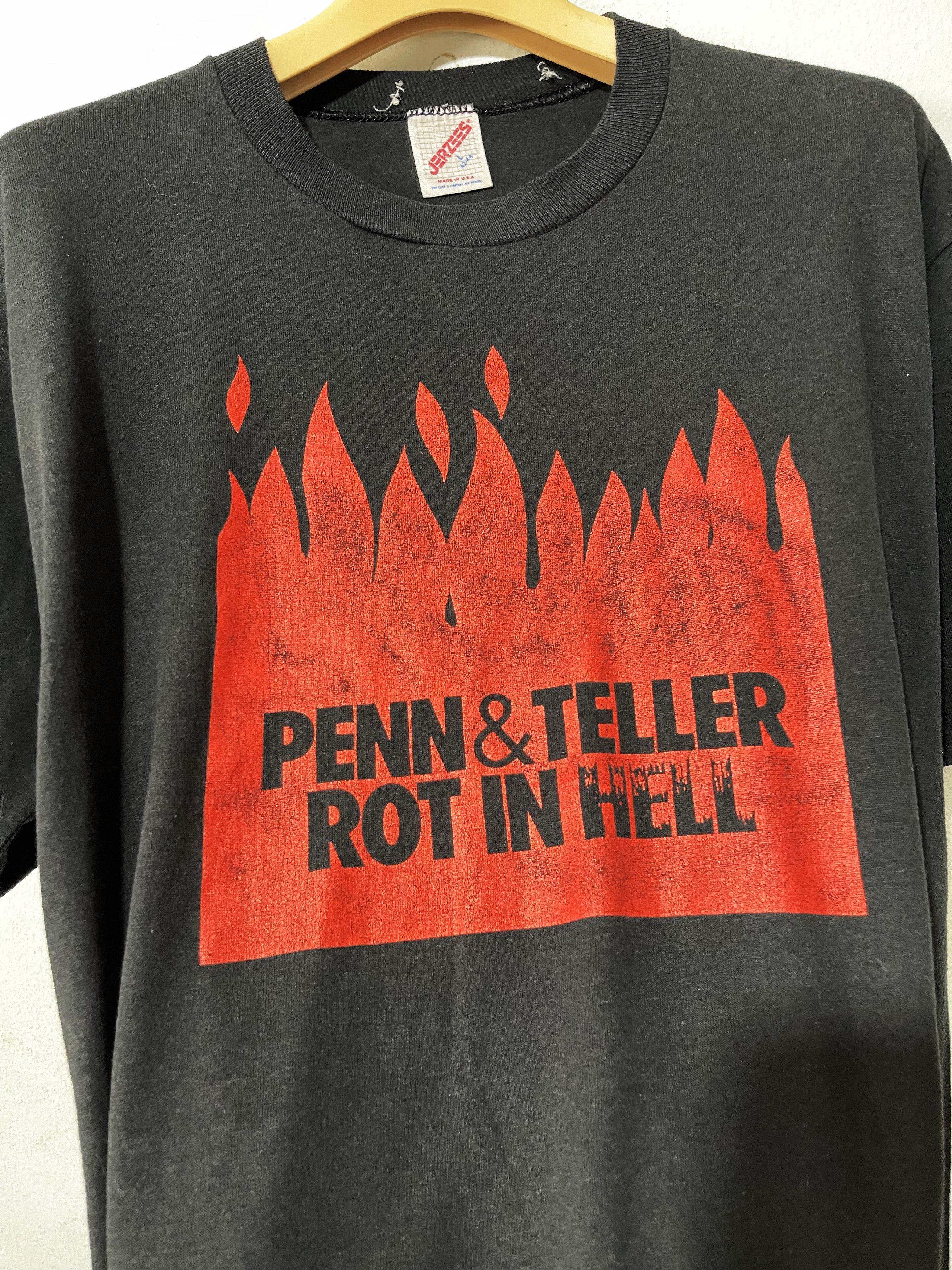 Band Tees × Vintage Vintage 90s Penn & Teller Rot in Hell Shirt Size US L / EU 52-54 / 3 - 2 Thumbnail
