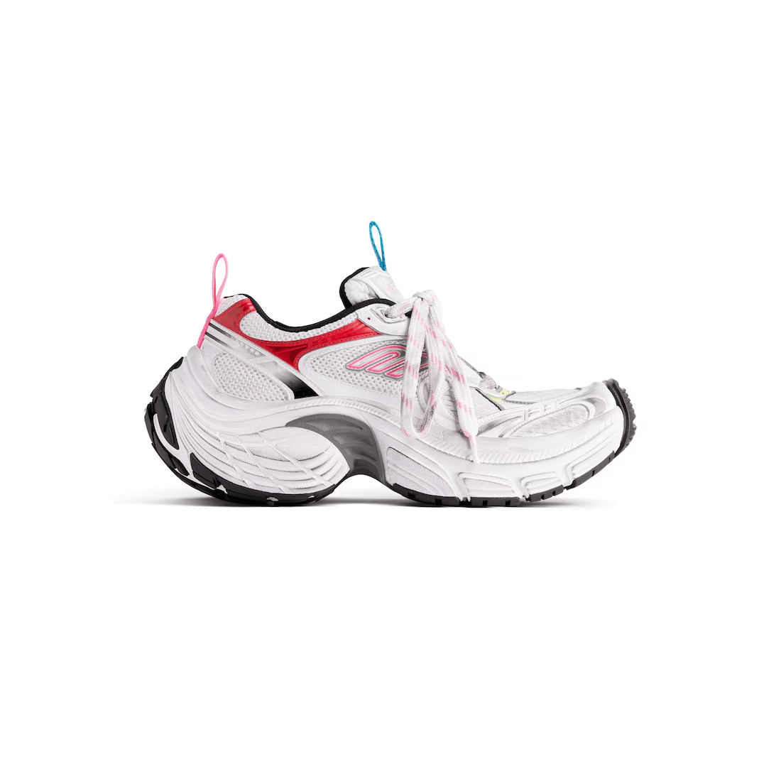 BALENCIAGA 6XL Women's Wht/Pnk/Multi Sneakers New