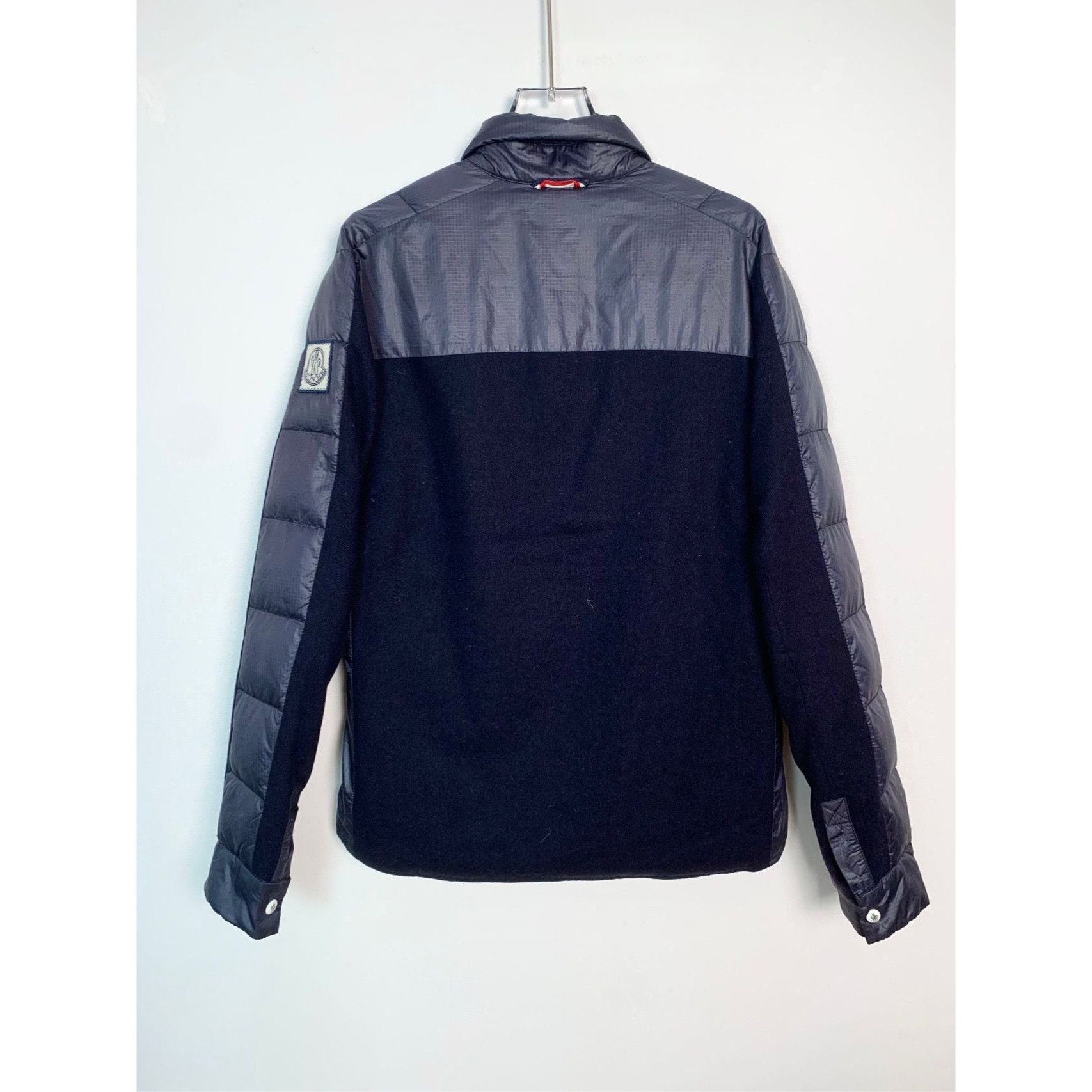 Moncler Moncler Gamme Bleu Navy Wool & Nylon Down Shirt Jacket Size Size US XS / EU 42 / 0 - 8 Thumbnail