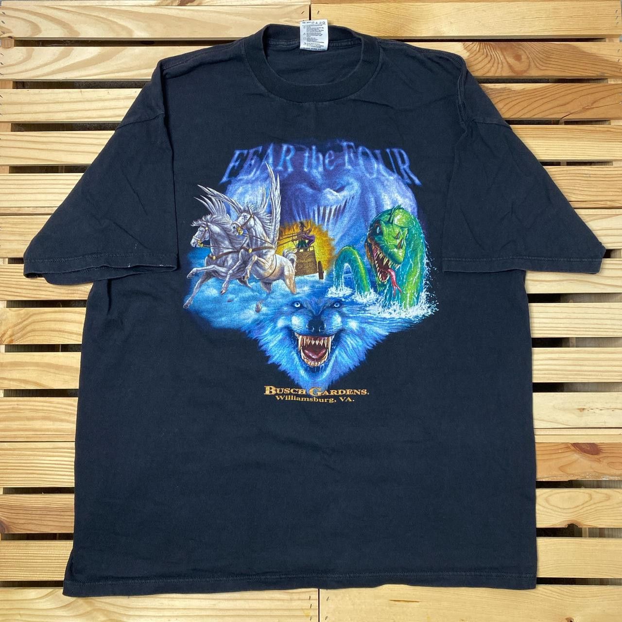 Tultex Vintage Busch Gardens Black Rollercoaster Tee Size 2XL Size US XXL / EU 58 / 5 - 1 Thumbnail