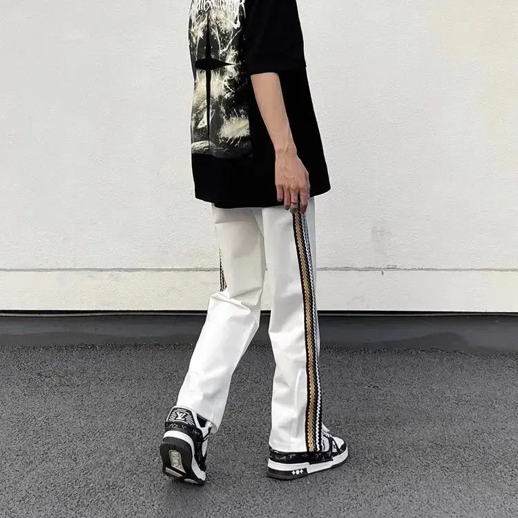 Japanese Brand × Vintage Loose striped woven casual pants Size US 32 / EU 48 - 3 Thumbnail