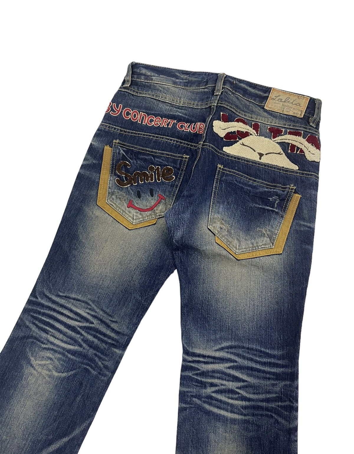 Japanese Brand Vintage Yoshitomo Nara Lolita Embroidery Logo Jeans Size US 32 / EU 48 - 1 Thumbnail