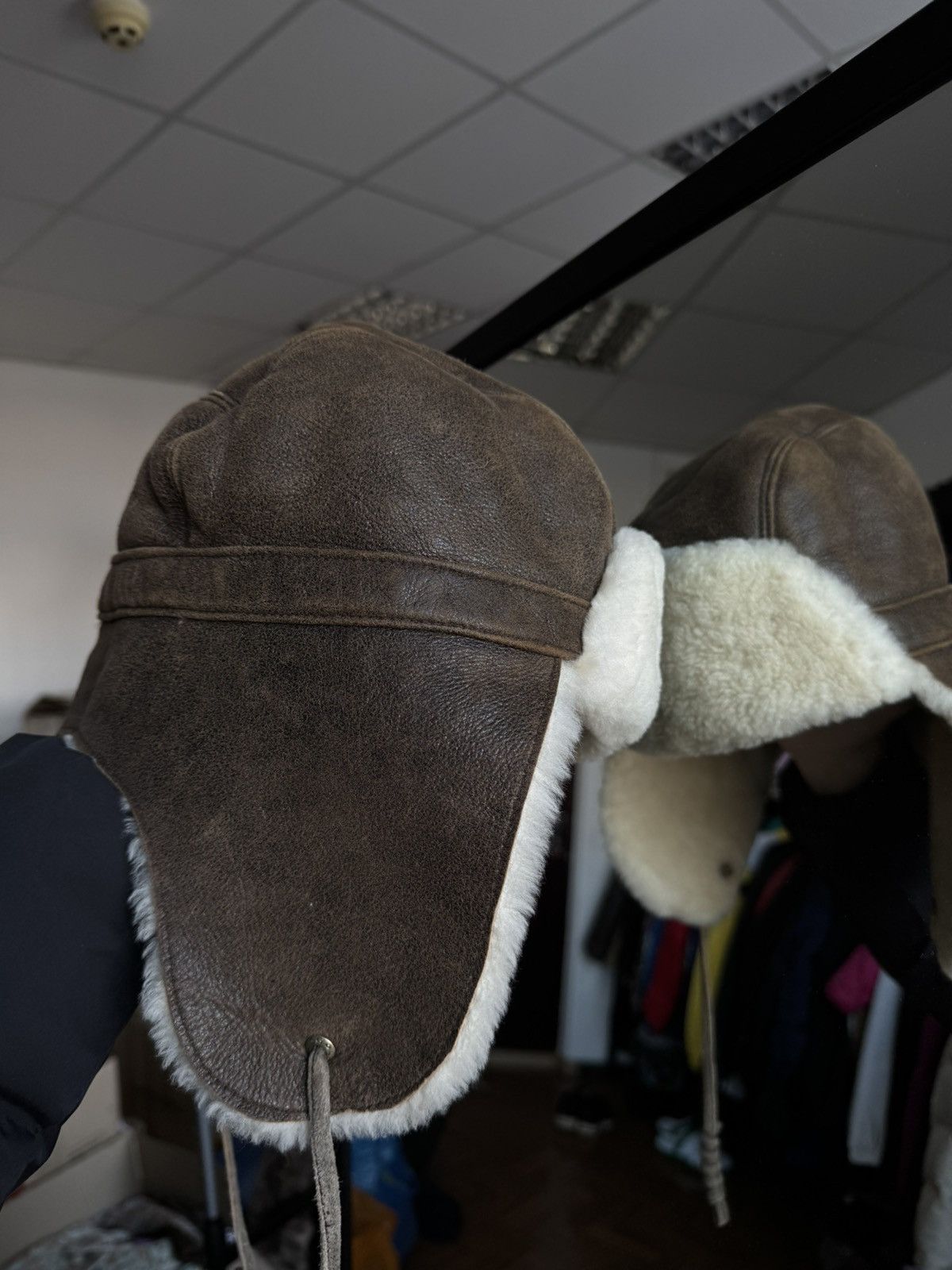 Ugg × Vintage 🔥LEATHER VINTAGE Y2K STYLE UGG ushanka hype hat Size ONE SIZE - 4 Thumbnail