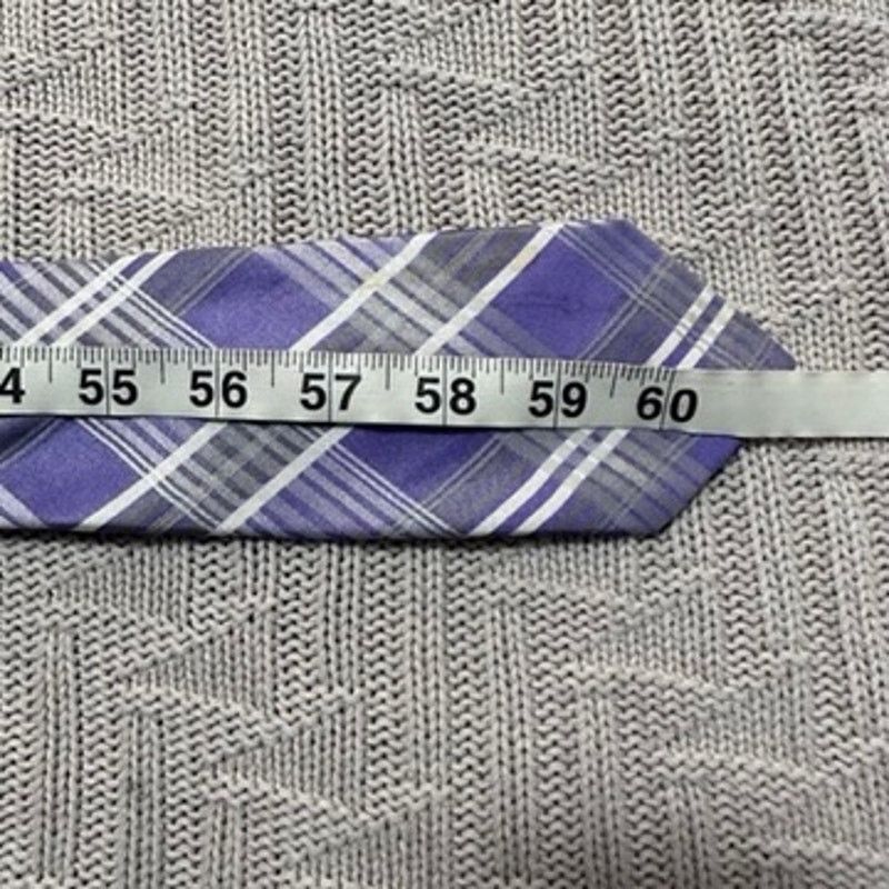 Calvin Klein Calvin Klein purple plaid silk tie Size ONE SIZE - 3 Thumbnail