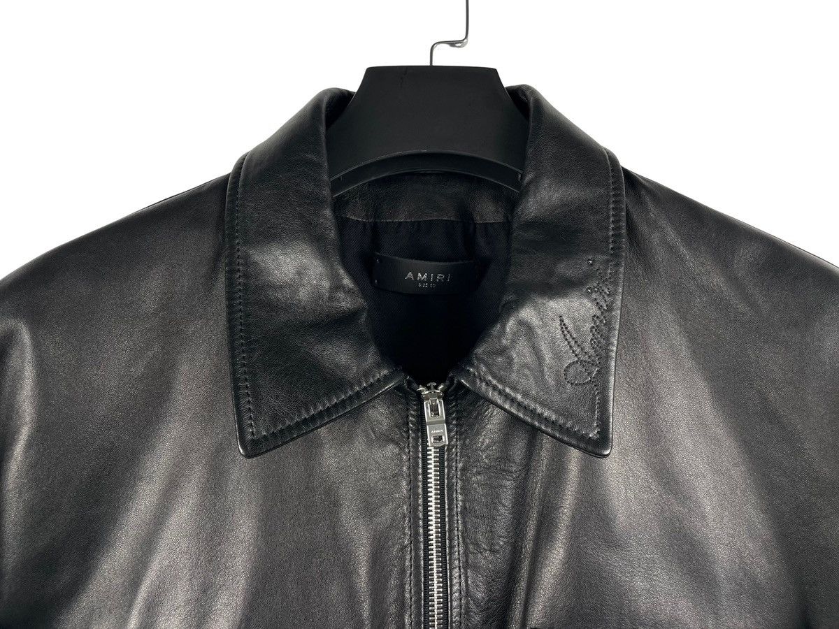 Amiri AMIRI Embroidered Collar Leather Jacket Size US M / EU 48-50 / 2 - 3 Thumbnail