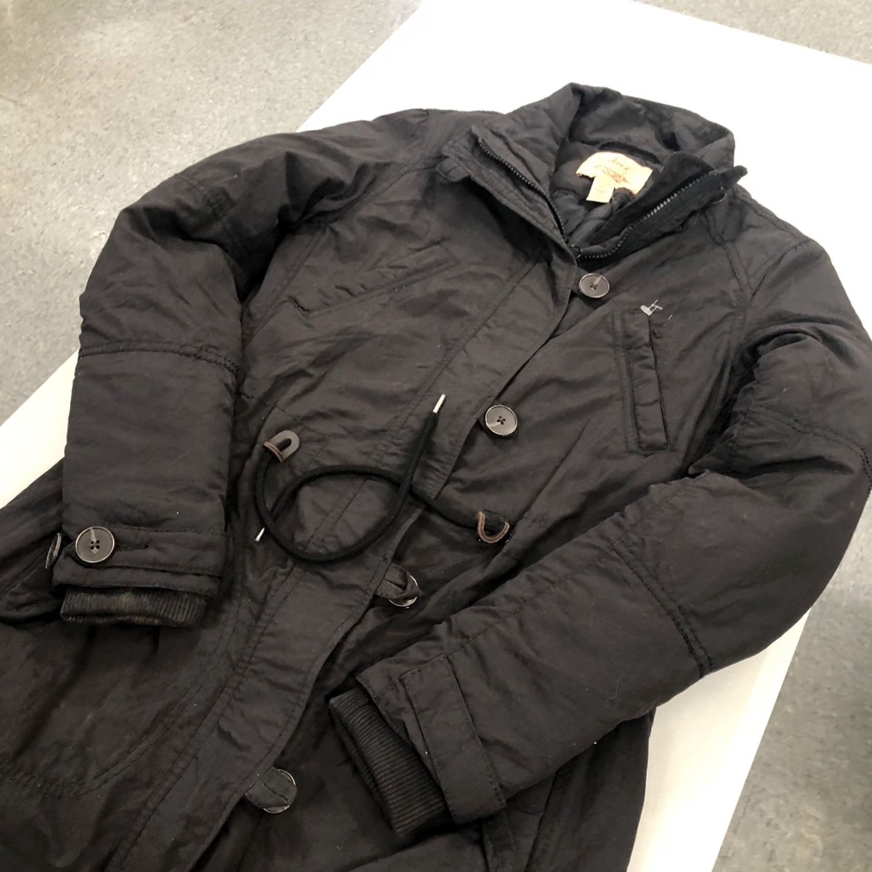Levi's VTG Levi's Trench Coat Women XS Long Patchwork Quilted Black Wool-Blend Look? Size XS / US 0-2 / IT 36-38 - 3 Thumbnail
