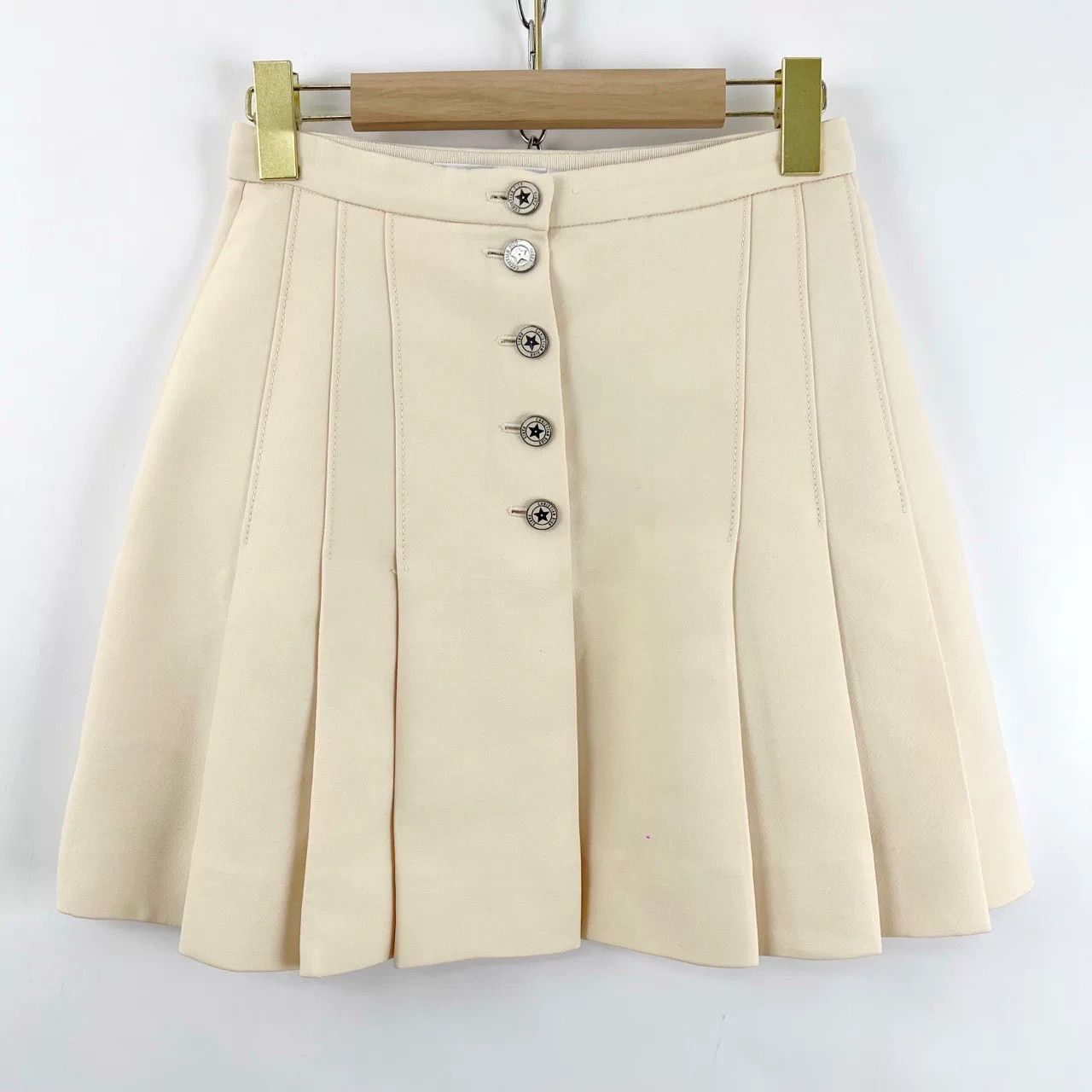 Dior Dior White Star Button Pleated Skirt Size 34" / US 12 / IT 48 - 1 Thumbnail