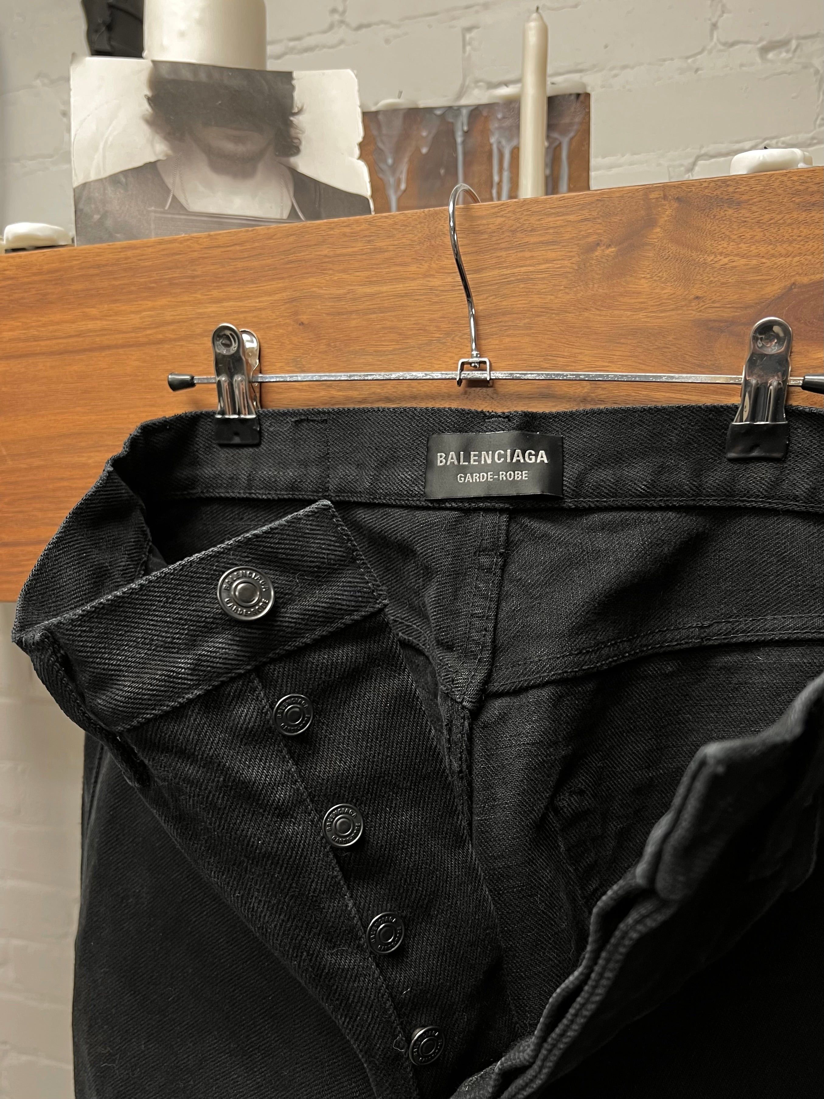 Balenciaga 2022 Balenciaga Heavyweight Black Japanese 16oz Denim Size US 32 / EU 48 - 2 Thumbnail
