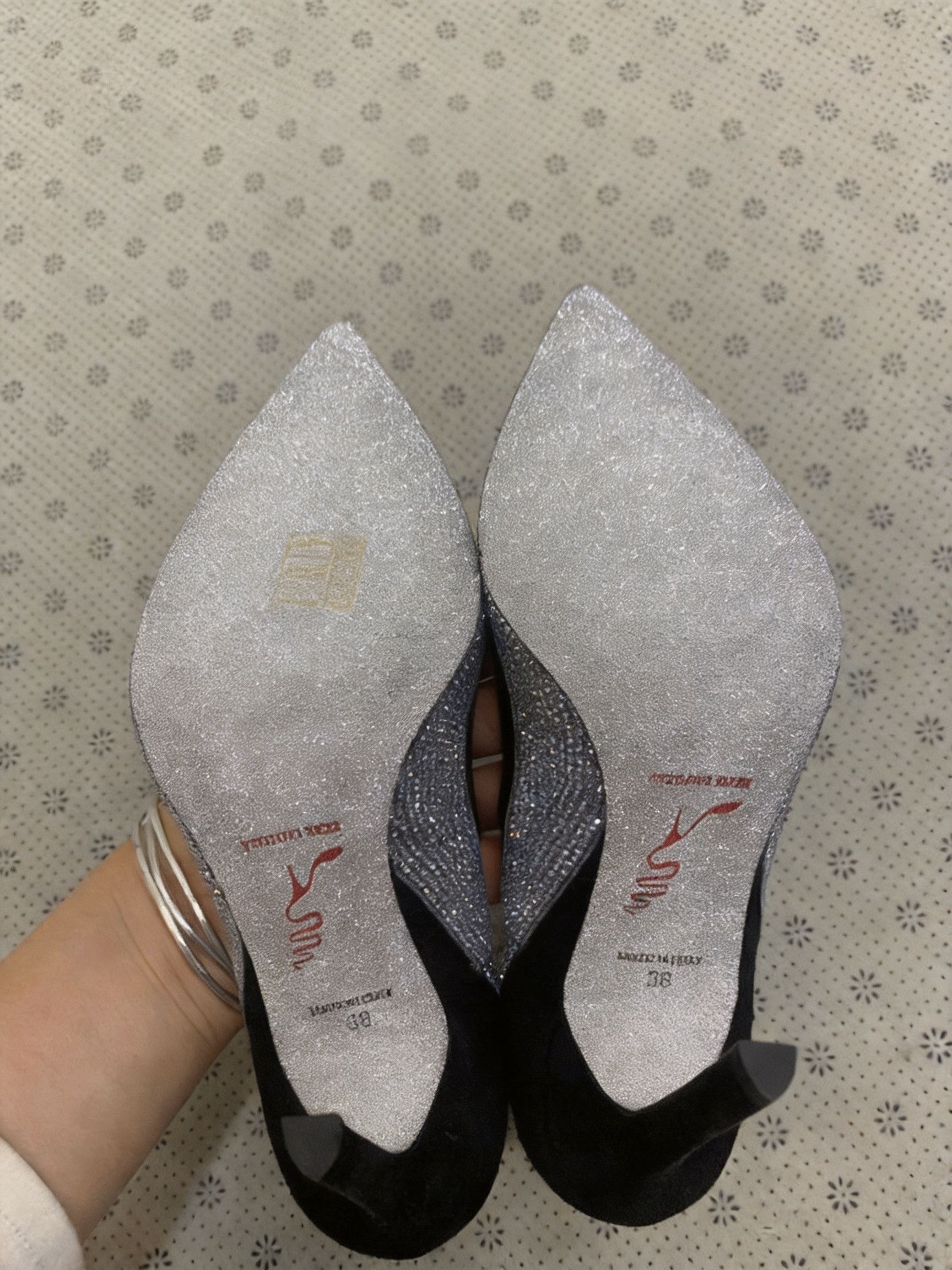 Rene Caovilla Rc Black Crystal Heels/, Women's (Size 5) — image 4 of 4