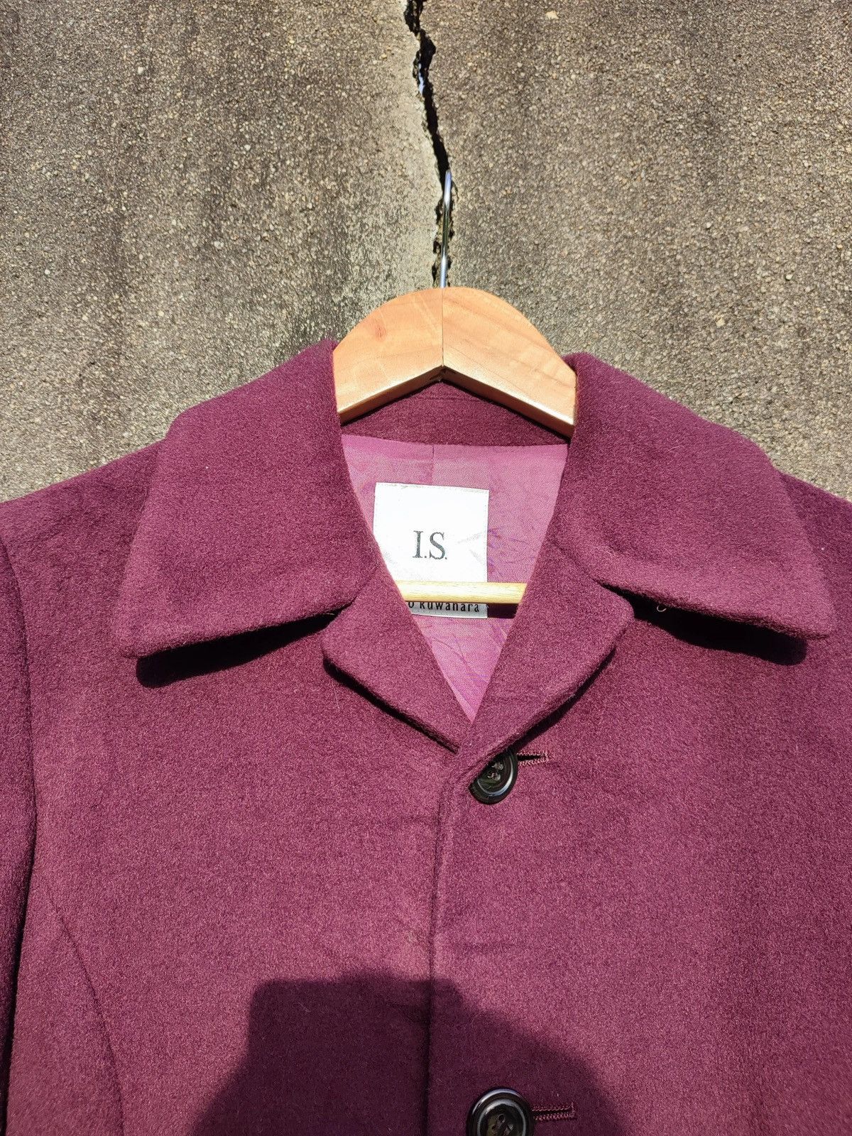 Issey Miyake I.S. sunao kuwahara Plum Wool Long Coat Avant-Garde Japanese Size S / US 4 / IT 40 - 8 Thumbnail
