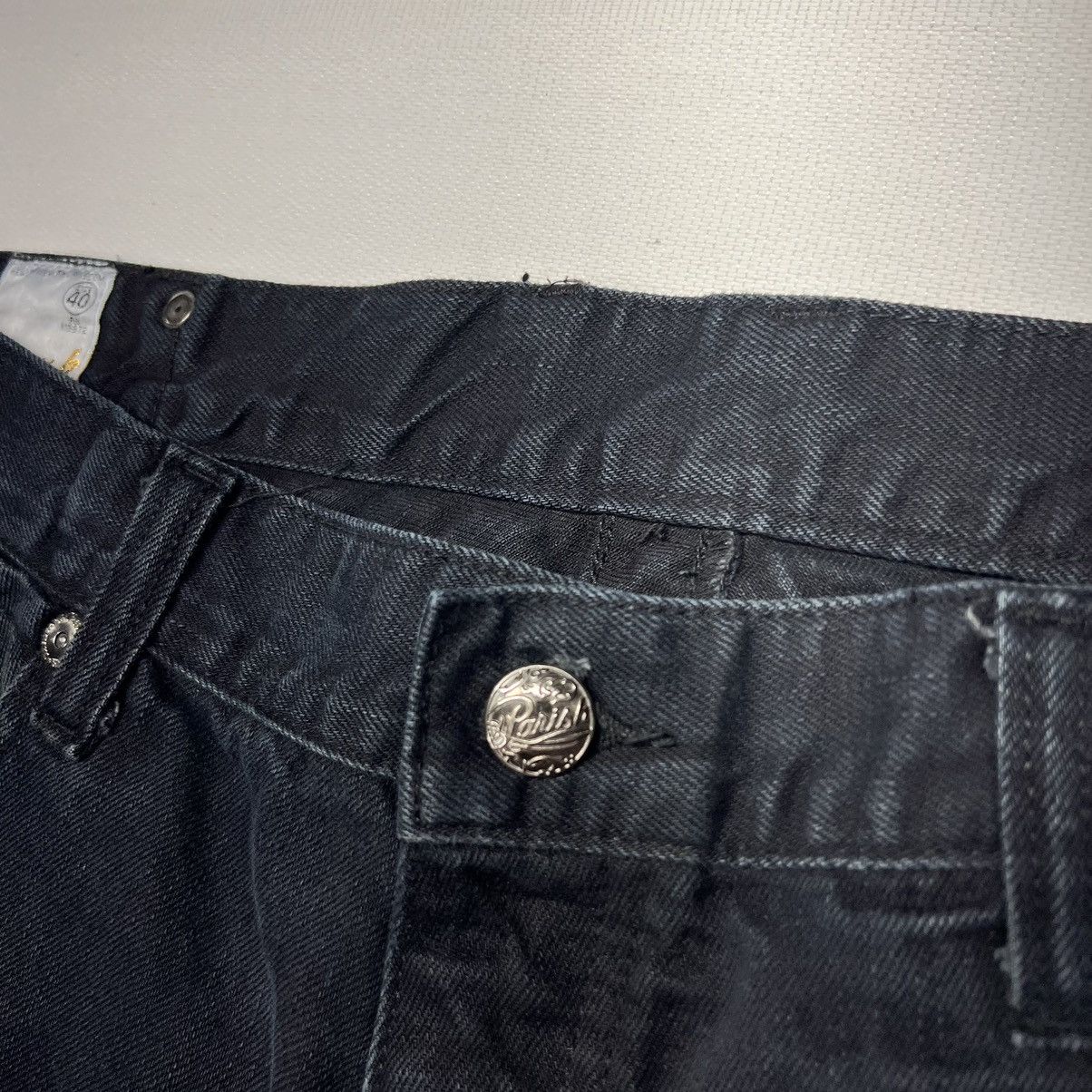 Vintage Parish Jeans Black Denim Straight Distressed Y2K Baggy Size US 40 / EU 56 - 9 Thumbnail