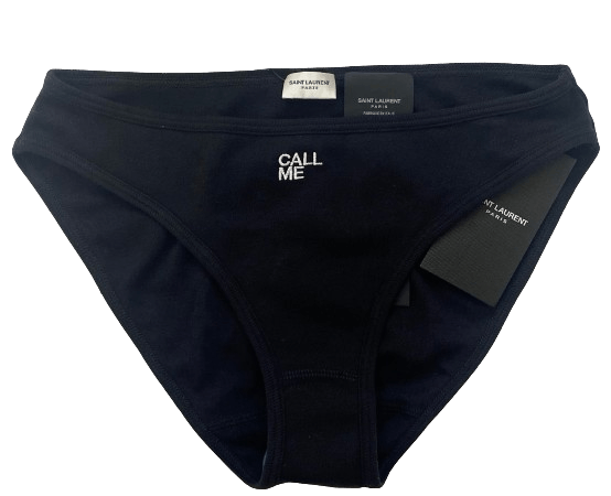 Saint Laurent Paris o1s1wg110924 Size: L / " Call Me" Panties in Black Size ONE SIZE - 1 Thumbnail