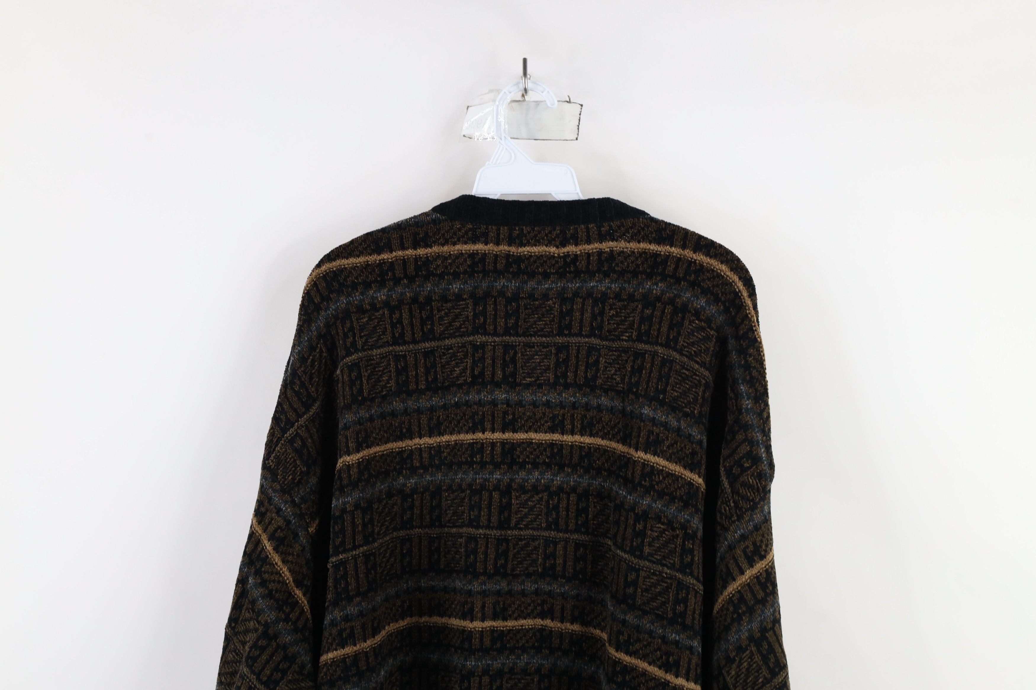 Vintage Vintage 90s Streetwear Thin Fair Isle Striped Fleece Sweater Size US XXL / EU 58 / 5 - 7 Thumbnail