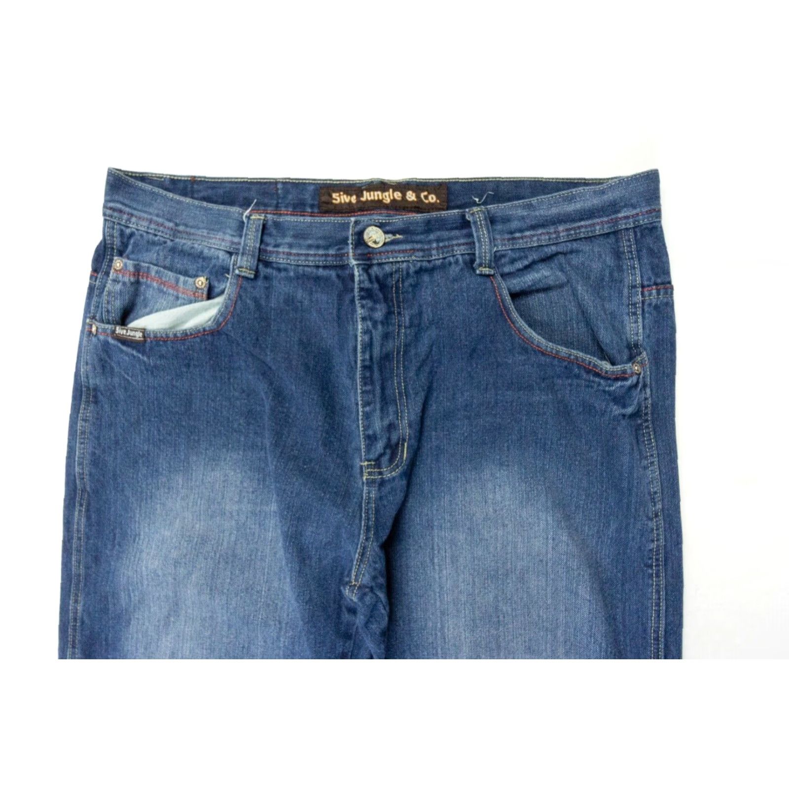 Vintage VINTAGE 5ive Jungle Jeans Wide Leg Adult 40x30 Blue Denim Y2K Mens Size US 40 / EU 56 - 6 Thumbnail