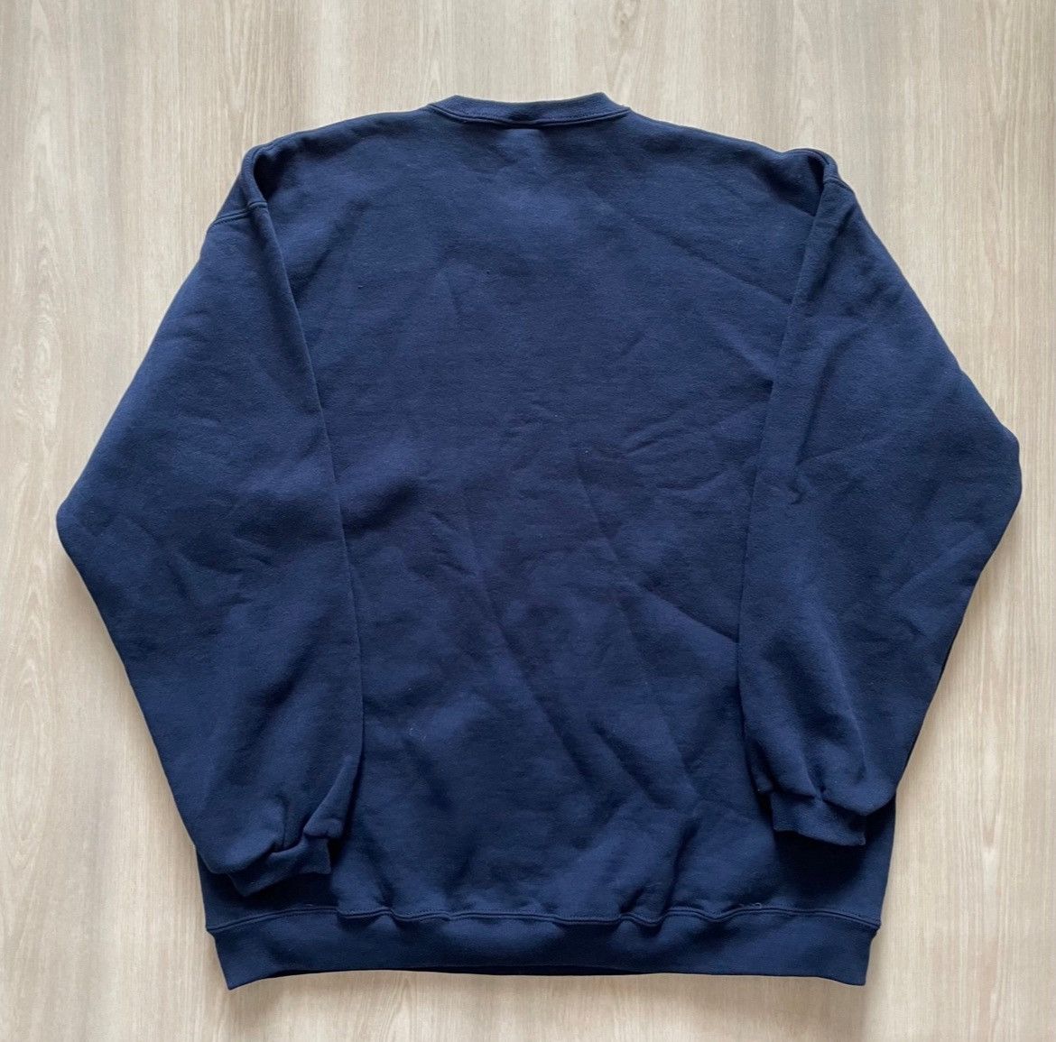 Russell Athletic Vintage Russell Athletic Navy Blank Crewneck Sweater USA L Size US L / EU 52-54 / 3 - 3 Thumbnail