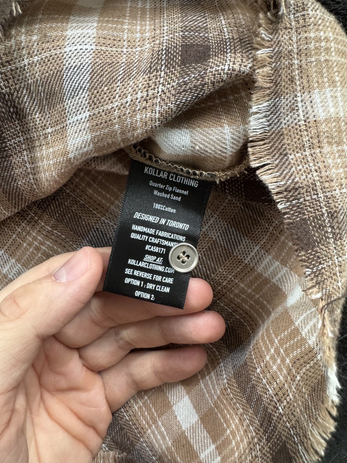 Kollar Clothing Beige Flannel Kollar Clothing Quarter Zip Size US M / EU 48-50 / 2 - 4 Thumbnail