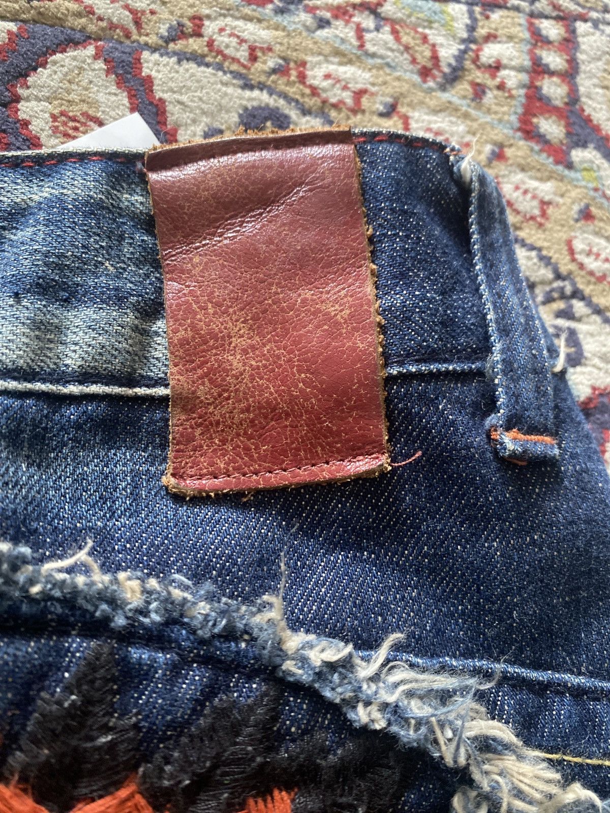 Ed Hardy × In The Attic Red Pepper Embroidered Pocket Flared Denim Jeans Size US 27 - 5 Thumbnail