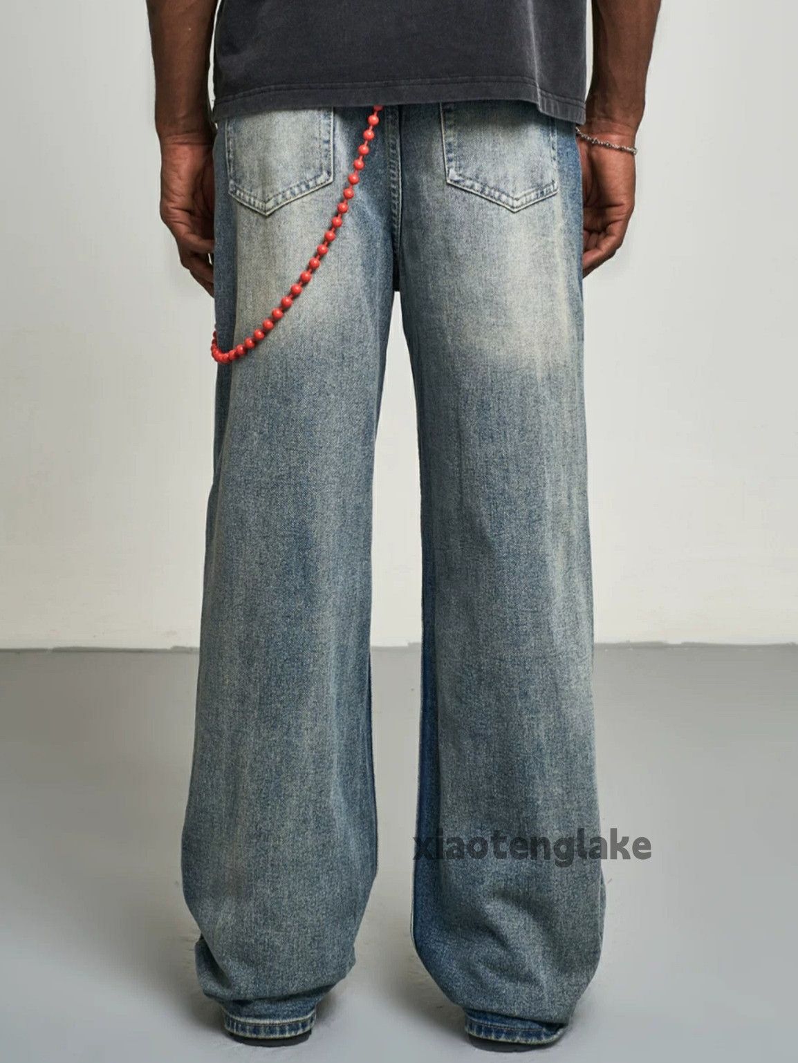 Jean × Vintage washed faded skate hiphop flared loose baggy jeans Size US 32 / EU 48 - 6 Thumbnail