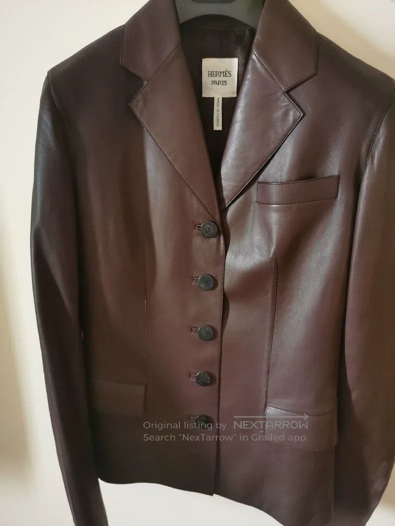 Hermes Hermes Sheepskin Deep Brown Leather Jacket Size XS / US 0-2 / IT 36-38 - 1 Thumbnail