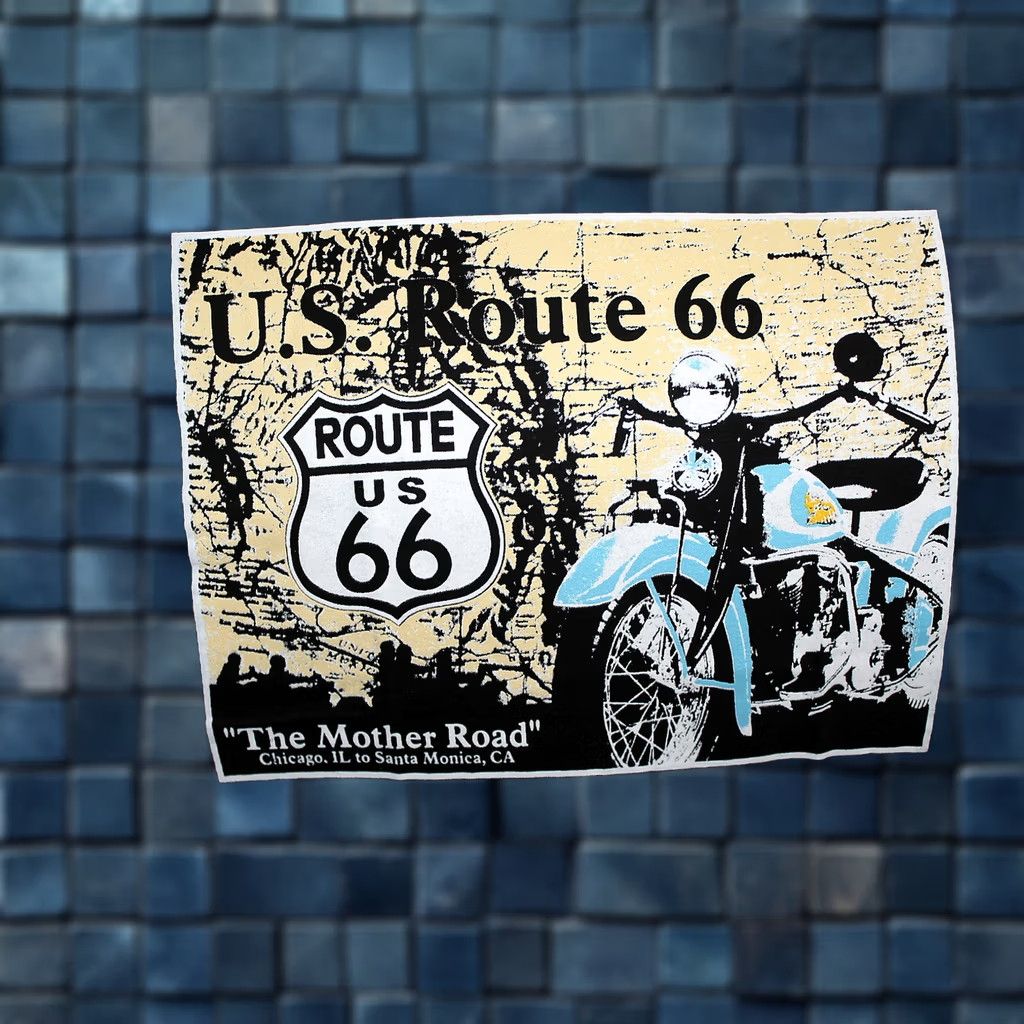 Route 66 MOTORCYCLE ROUTE 66 THE MOTHER ROAD AMERICA USA MAP T-SHIRT ALSTYLE APPAREL Black Mens Large Short Sleeve Graphic Tee Size US L / EU 52-54 / 3 - 1 Thumbnail