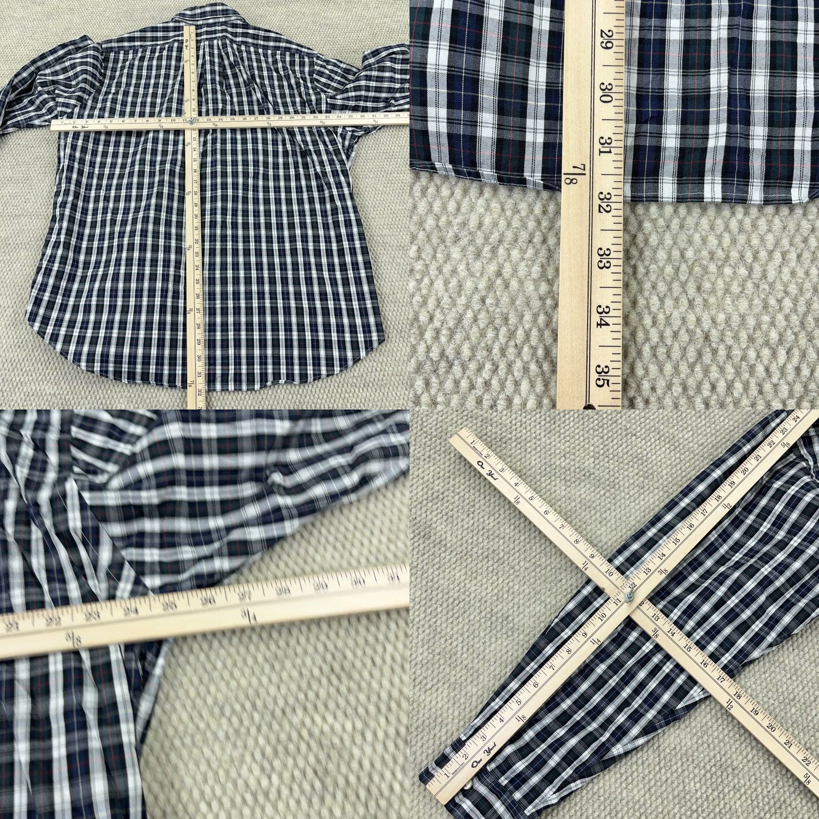 Ralph Lauren Ralph Lauren Shirt Men 18 34 Blue Plaid Button Up Classic Fit Oxford Cloth Dress Size 48R - 8 Thumbnail