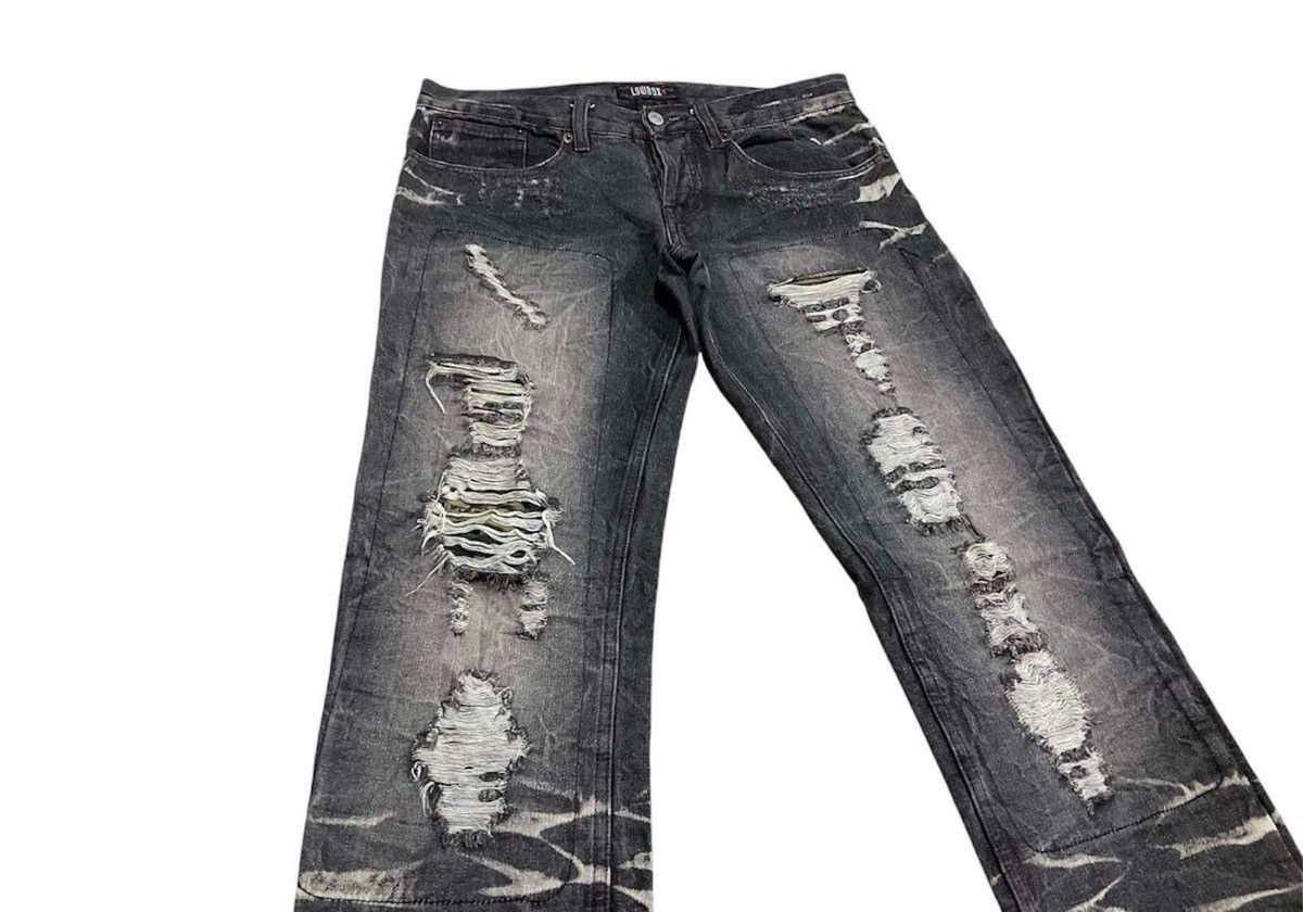 Hysteric Glamour 🔥Sick Y2K Lowbox Denim Clawmark Boro Distressed LGB Size US 32 / EU 48 - 3 Thumbnail