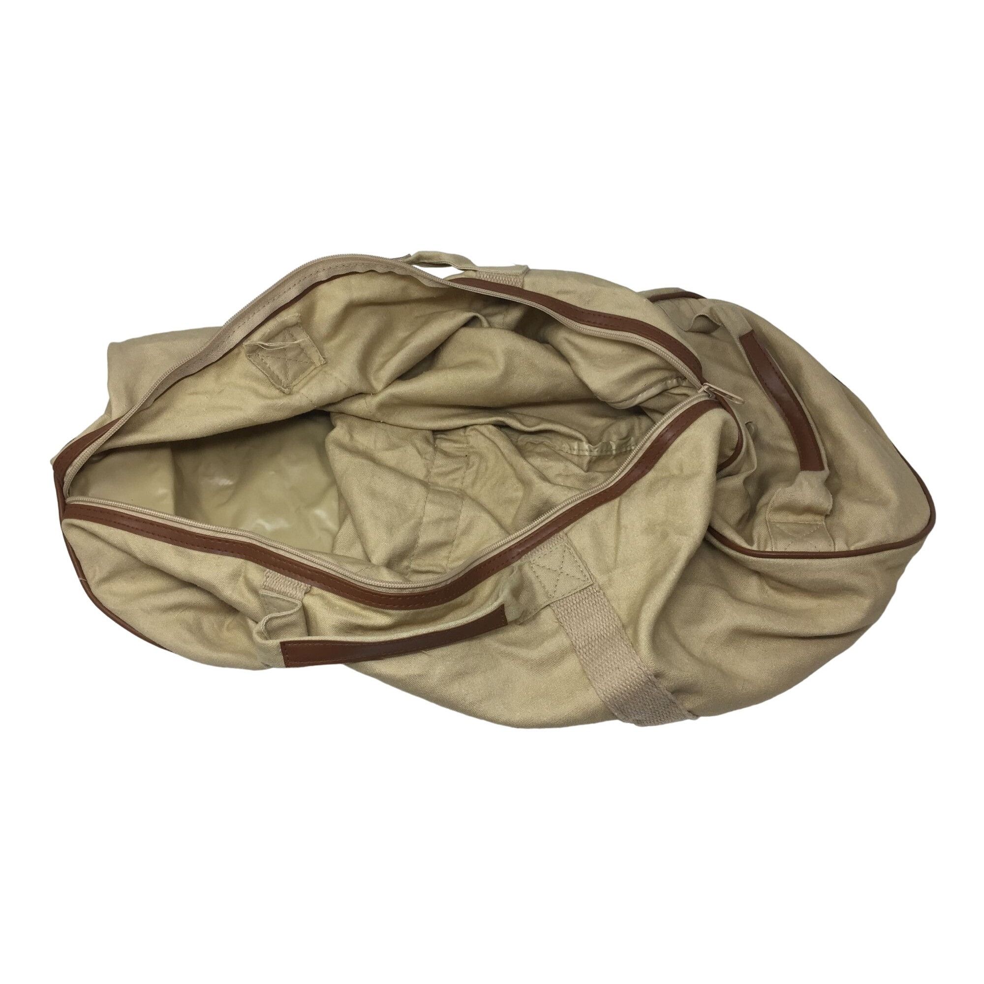 Other Vintage TIME Beige/Brown Zippered Duffle Bag with Handles Size ONE SIZE - 3 Thumbnail