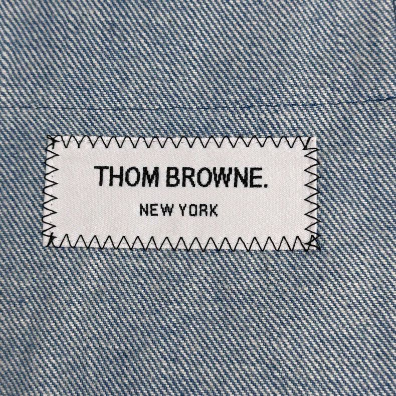 Thom Browne Thom Browne Denim blue classic four-bar shirt jacket 2505-N Size US XL / EU 56 / 4 - 4 Thumbnail