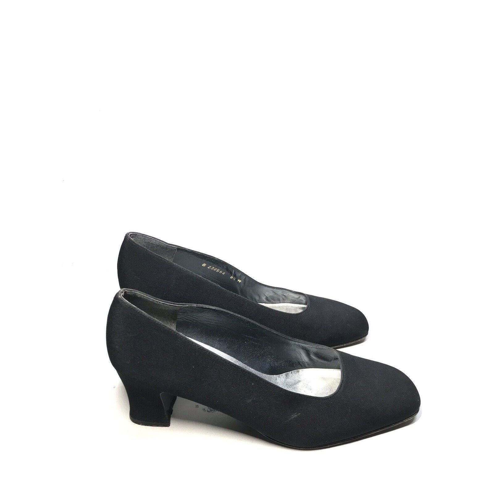 Stuart Weitzman Stuart Weitzman Black Fabric Square Toe Slip On Heels Women’ Size US 8.5 / IT 38.5 - 1 Thumbnail