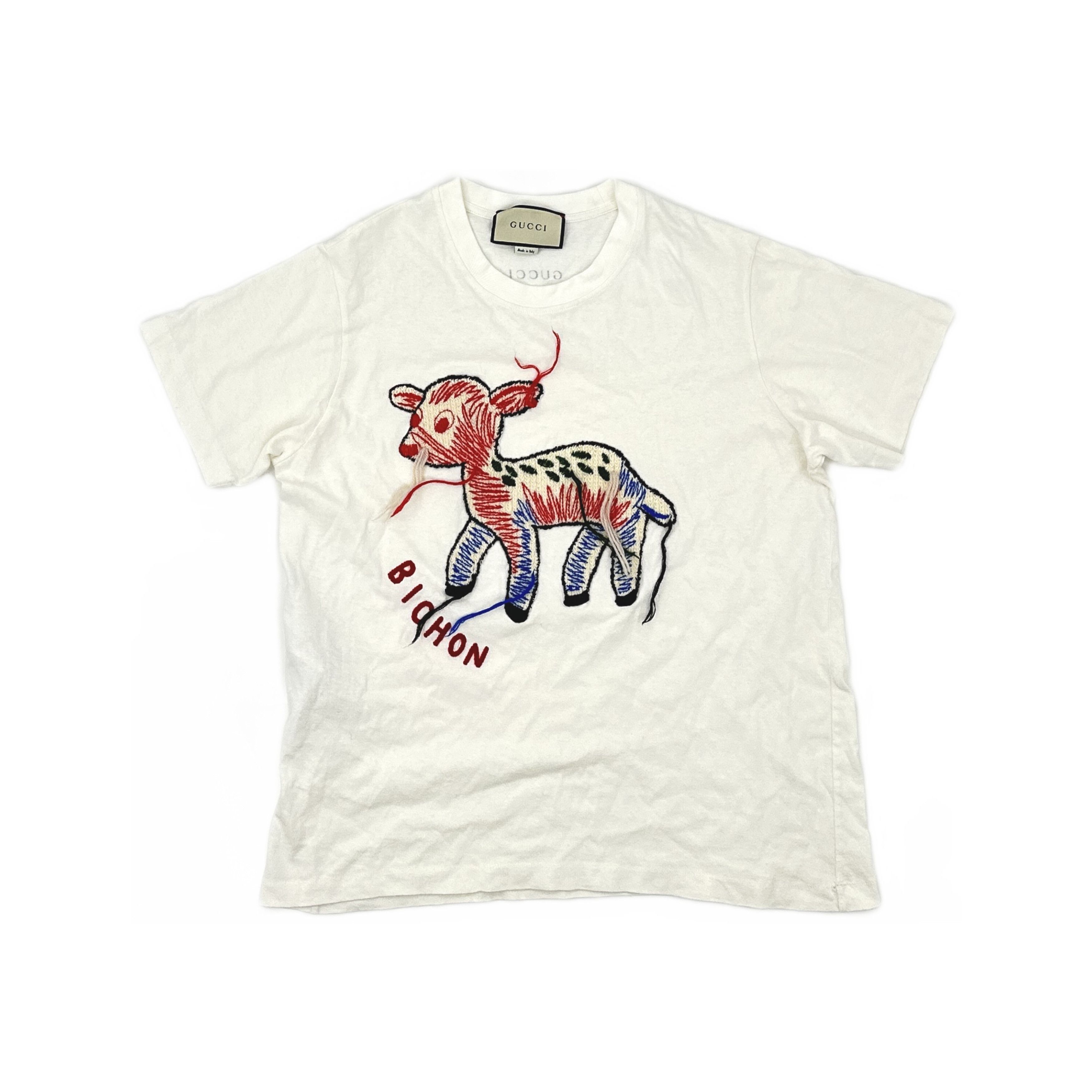 Gucci Gucci Lamb Embroidery T-Shirt Size L Size L / US 10 / IT 46 - 1 Thumbnail