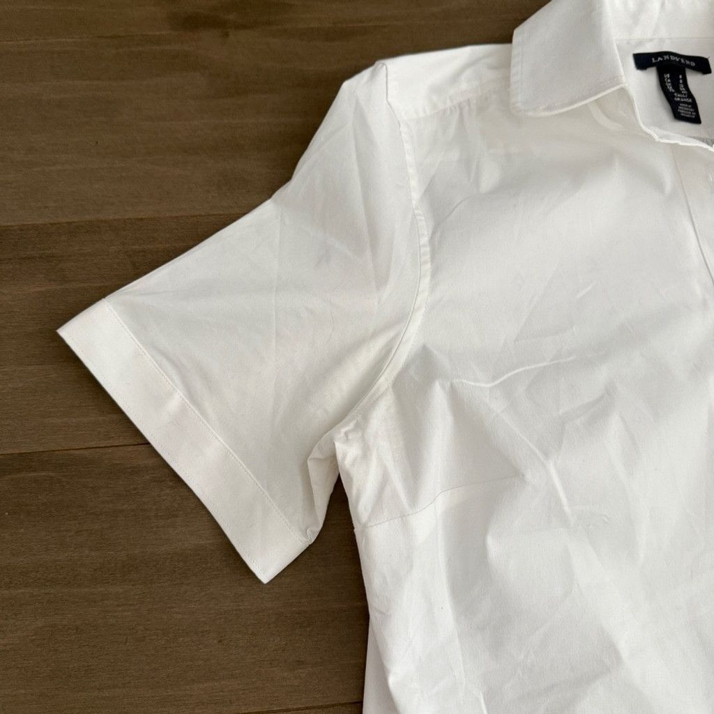 Lands' End Lands' End Short Sleeve Tunic White Blouse Size 6 TALL Size M / US 6-8 / IT 42-44 - 4 Thumbnail