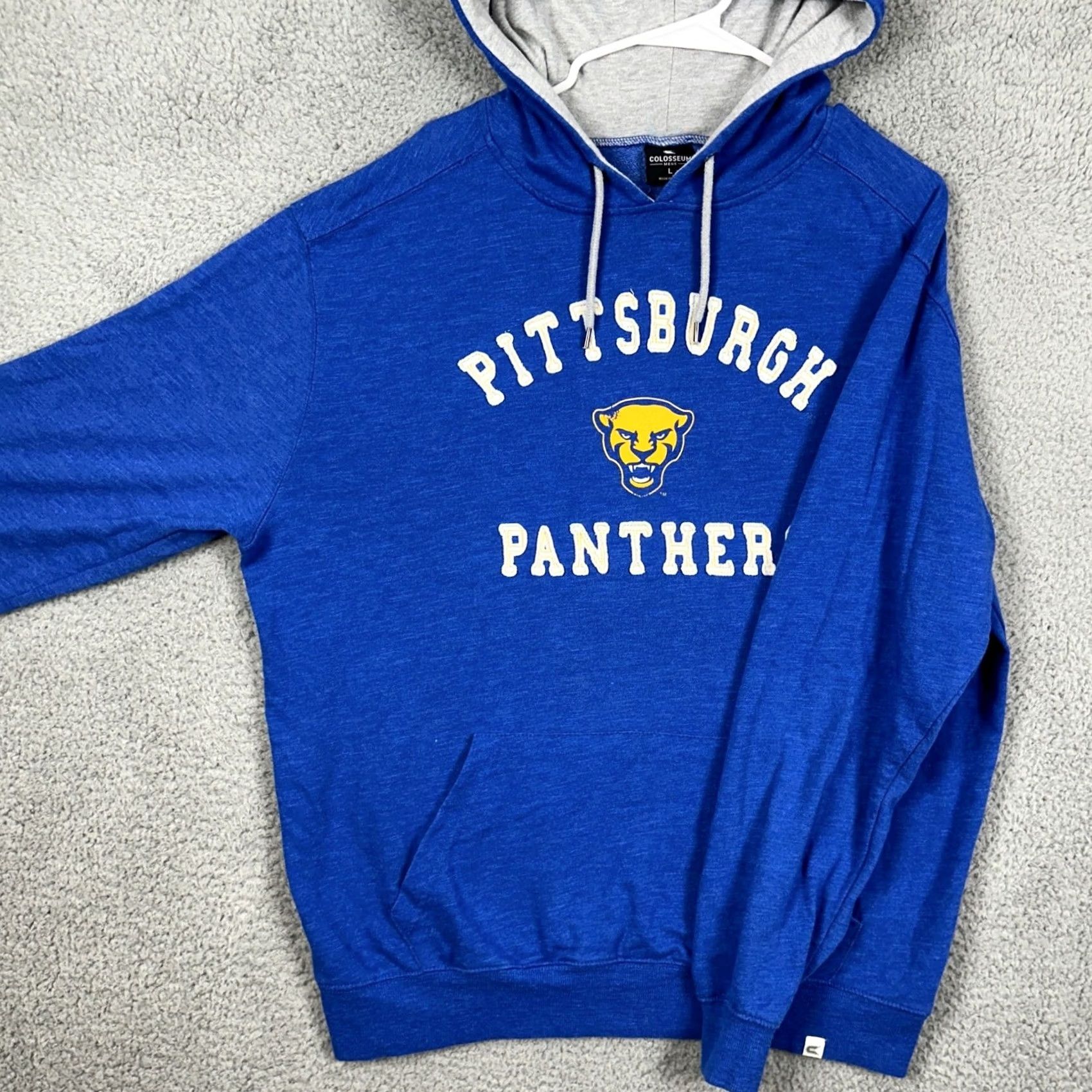 Vintage Pittsburgh Panthers Sweatshirt Hoodie Mens Large Blue Logo Colosseum Lightweight Pullover Pockets Graphic Print Size US L / EU 52-54 / 3 - 2 Thumbnail