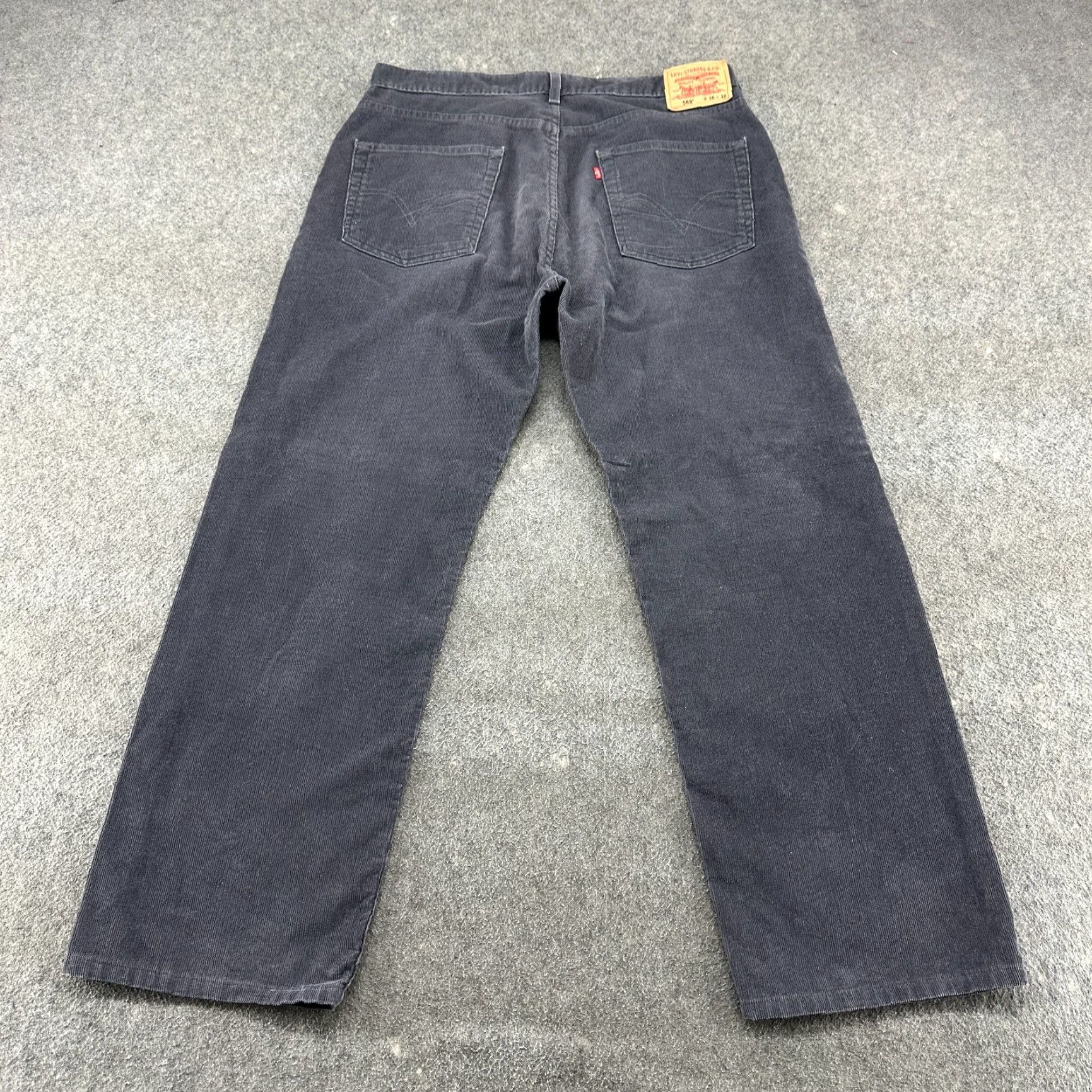 Levi's VINTAGE Levi's 569 Pants Mens 36x32 Gray Corduroy Straight Relaxed 5-Pocket Flat Front Baggy Y2K Casual, 500 Series, Levi's, 36x32, Gray, Men Size US 36 / EU 52 - 5 Thumbnail